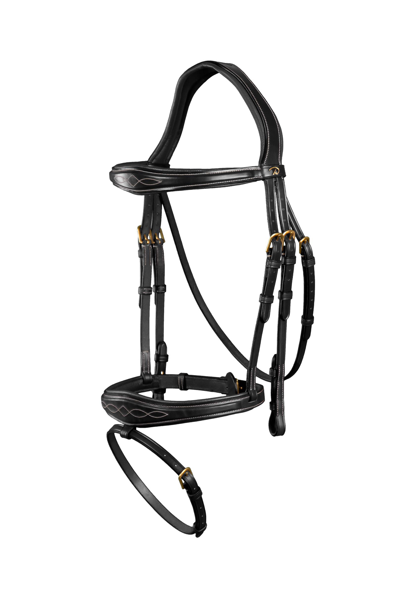 Black Dy'on D Collection Anatomical Bridle With Flash Noseband 