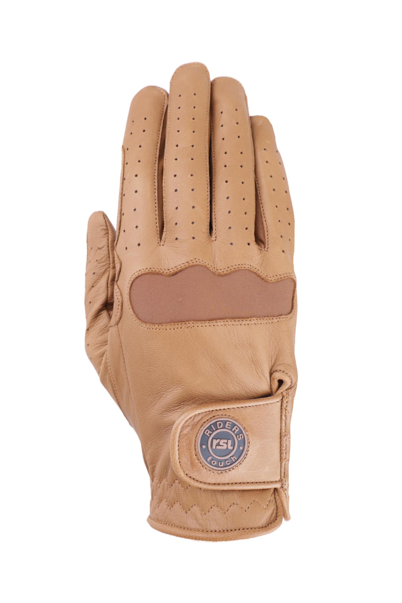 Tan RSL Chicago Goat Nappa Leather Riding Gloves