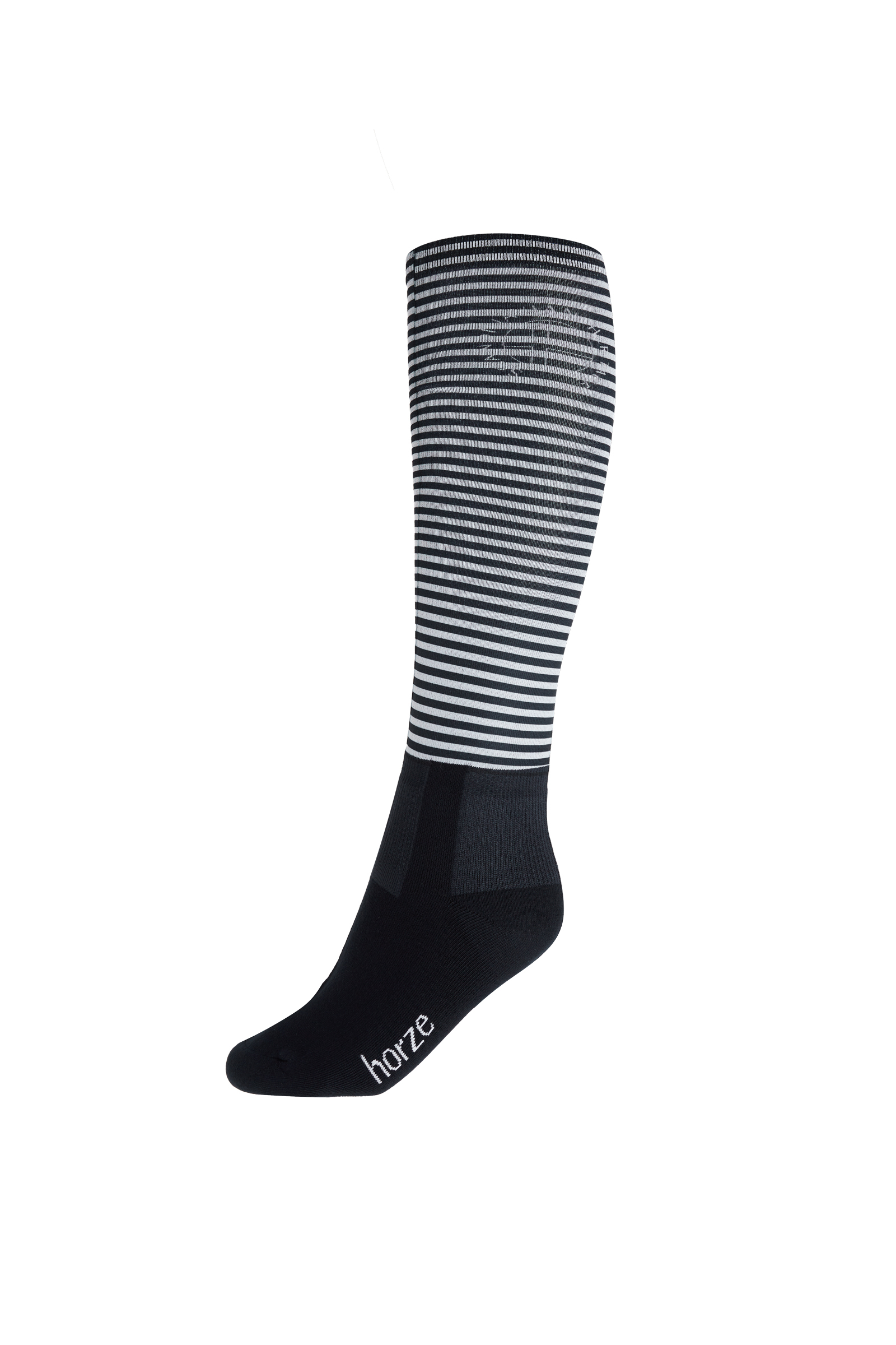 Dark Navy/White Horze Printed Riding Socks with Thin Shaft
