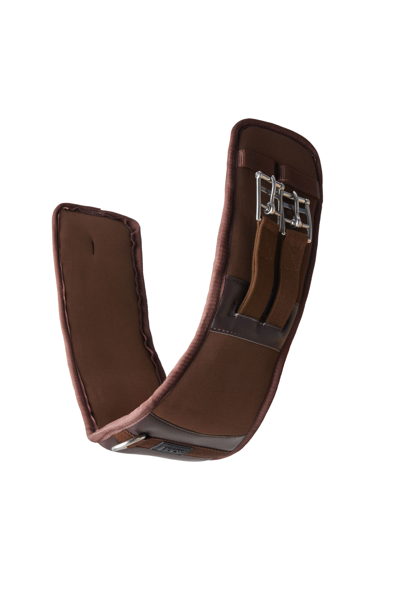 Demitasse Brown Horze Varna Neoprene Dressage Girth with Elastic