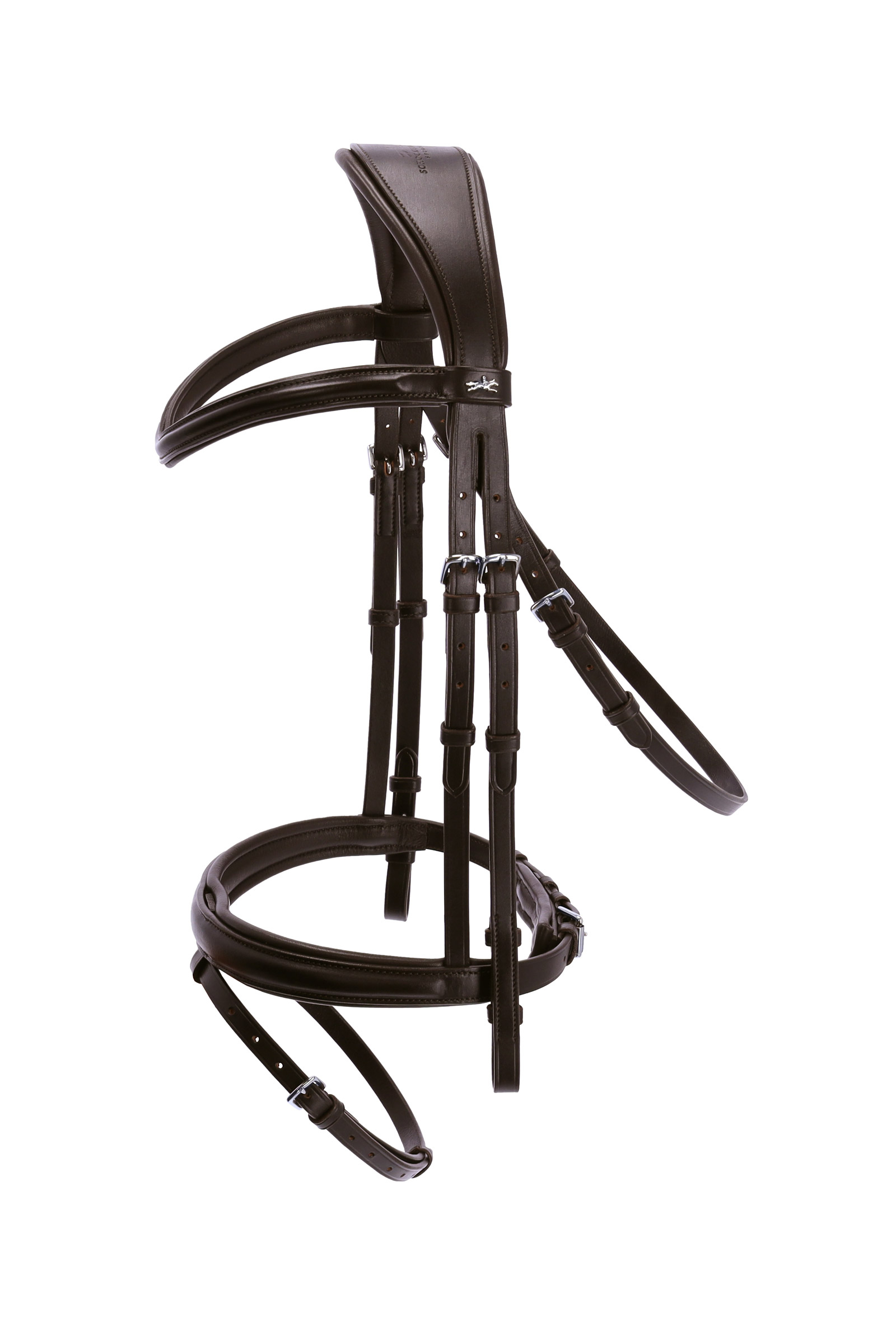 dark brown/cream/silver Schockem&ouml;hle Sports Monza Bridle
