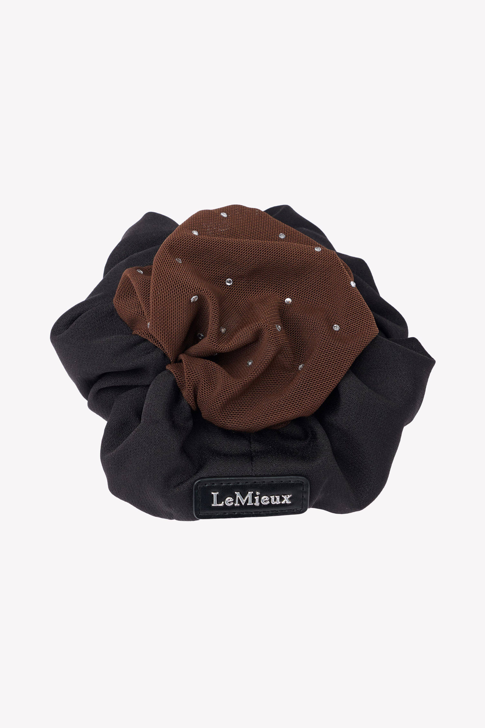 Black/Brown LeMieux Scrunchie with Crystal Hair Net