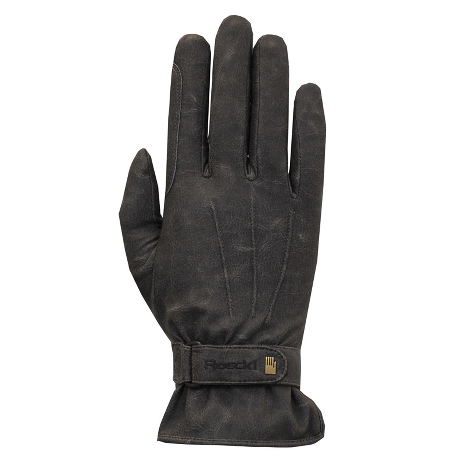Stone-washed black Roeckl Weymouth riding gloves