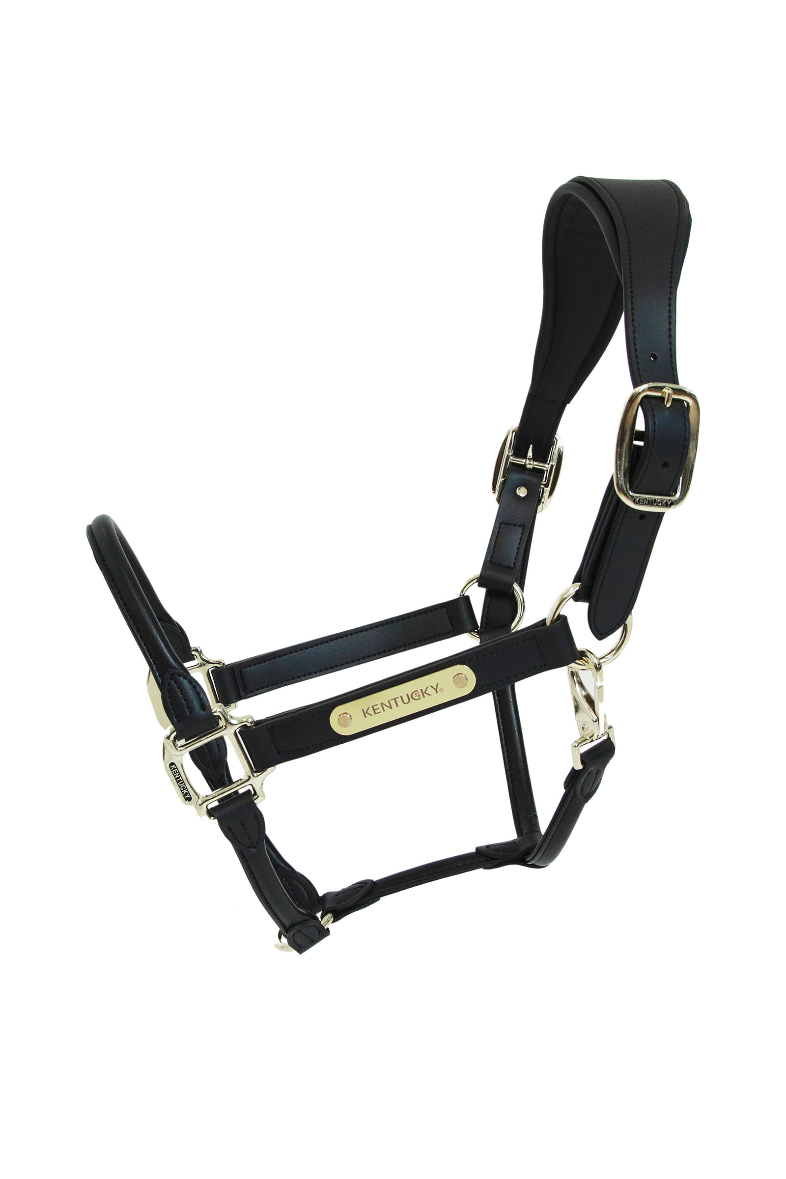 black Kentucky Horsewear Anatomic Leather Halter