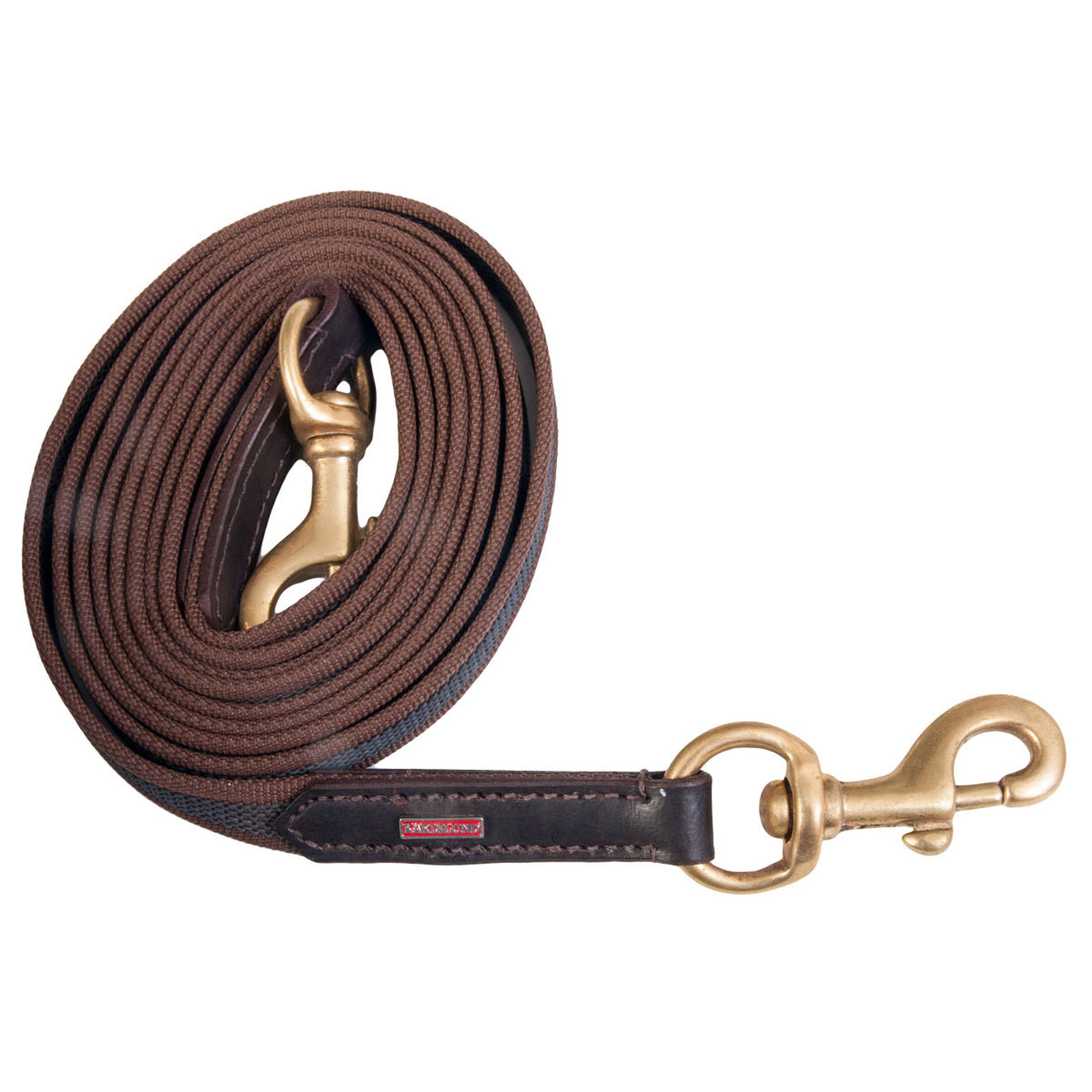 Brown/Brass Karlslund Woven rubber reins