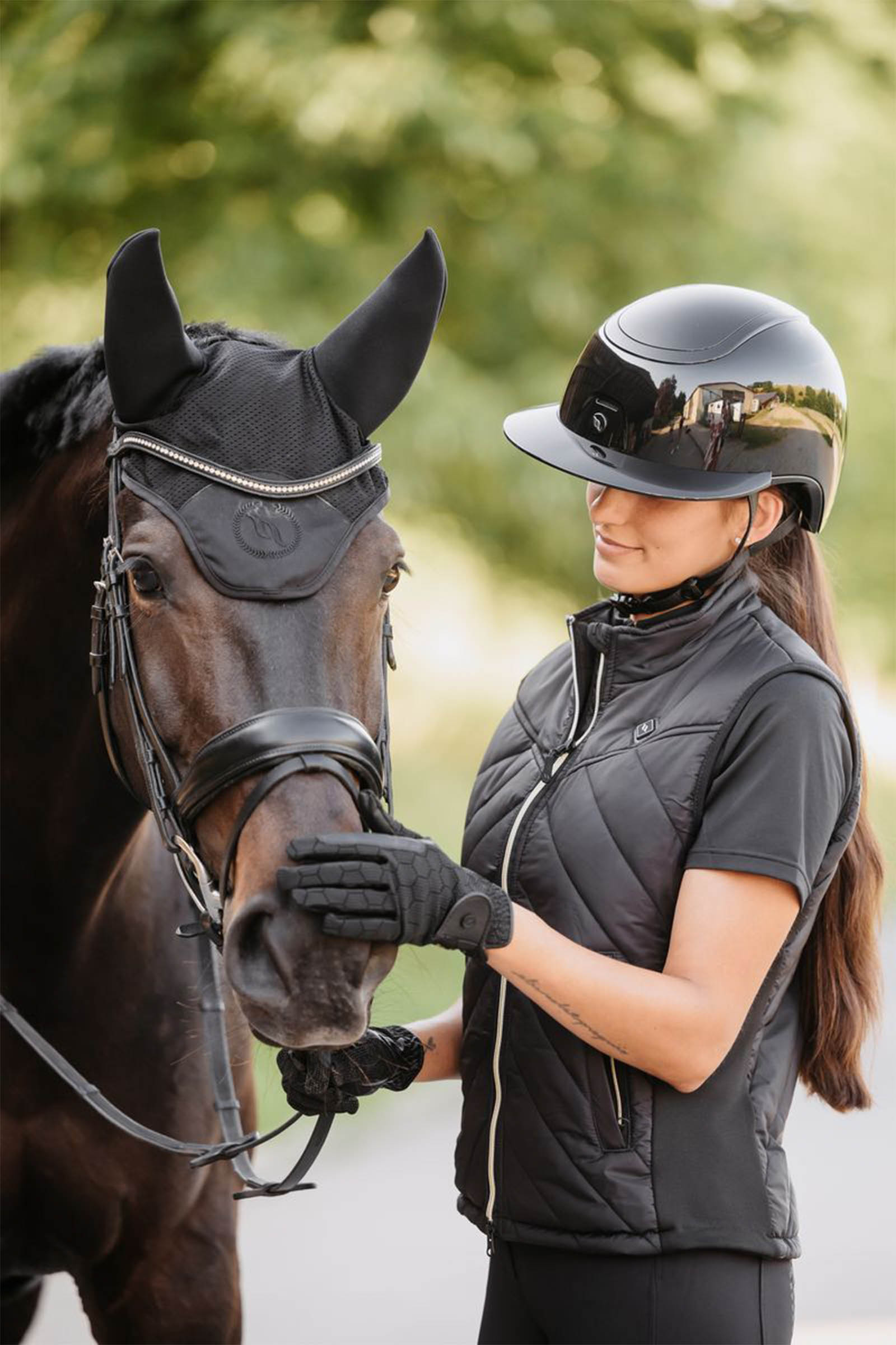 Back on Track Strixx Riding Helmet With Sun Visor 