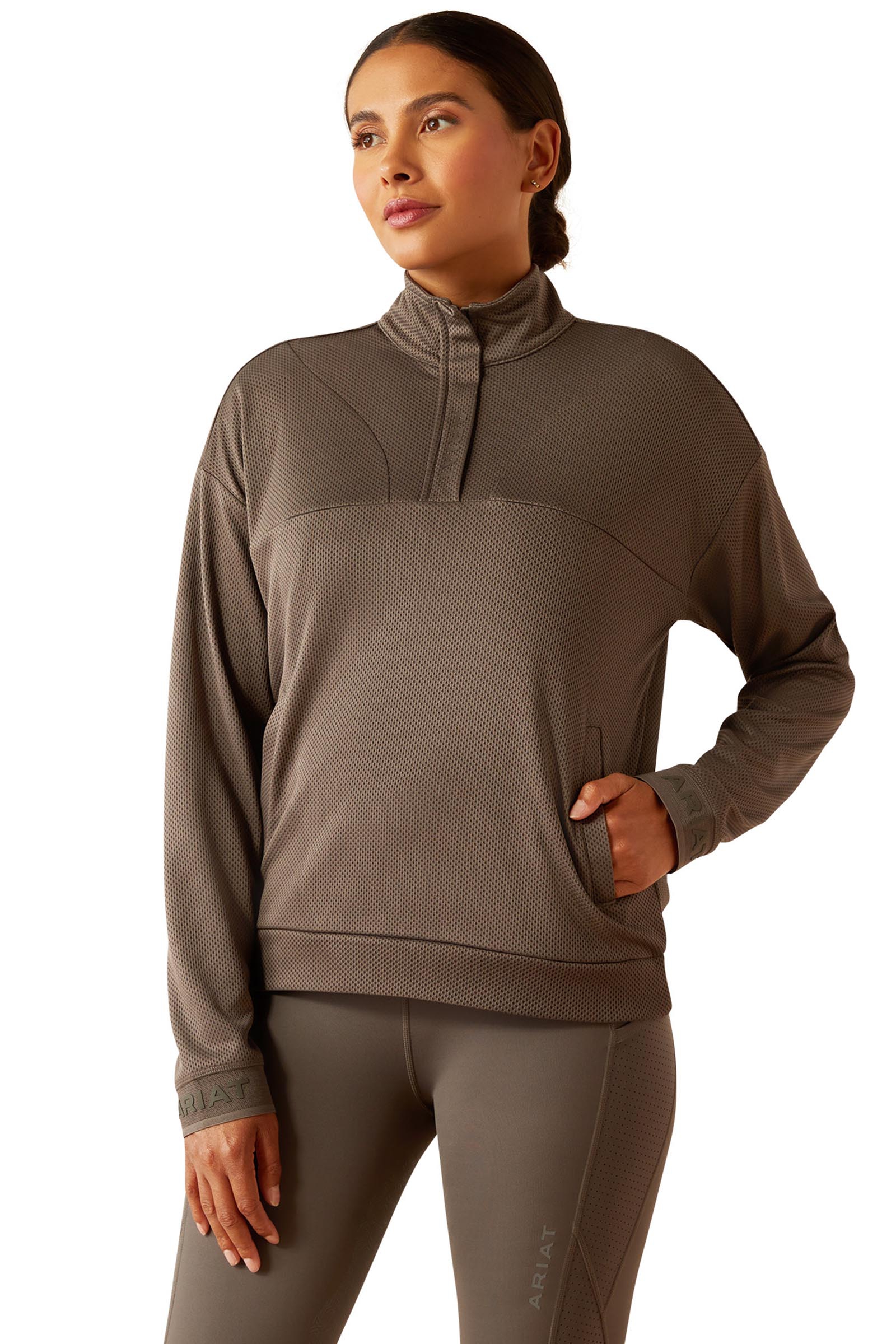 Plum Grey Ariat Breathe Women's 1/2 Zip Sweatshirt
