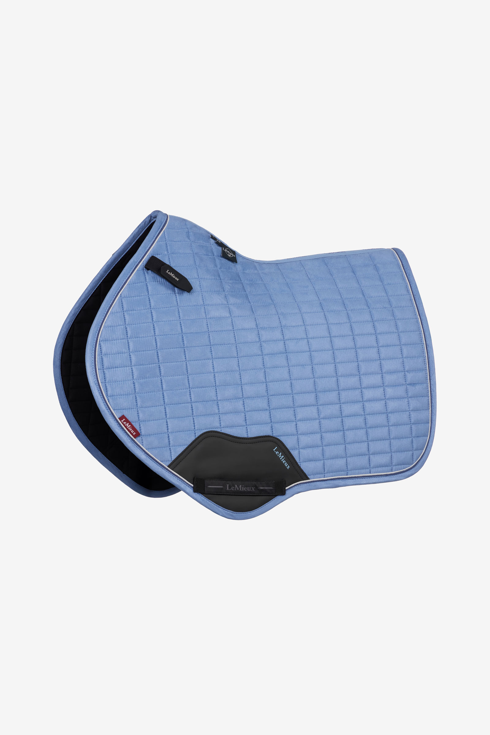Powder Blue Lemieux Suede Close Contact Square Saddle Pad