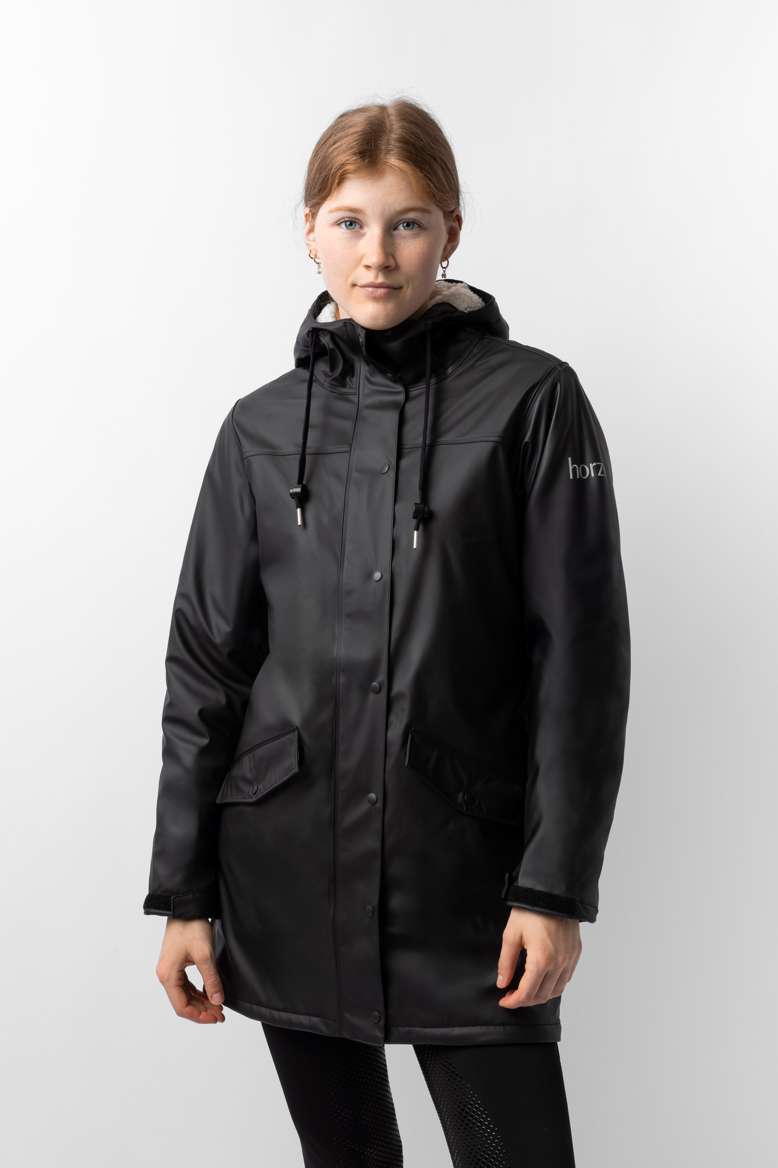 Horze Billie Women's PU Rain Riding Jacket with Fleece