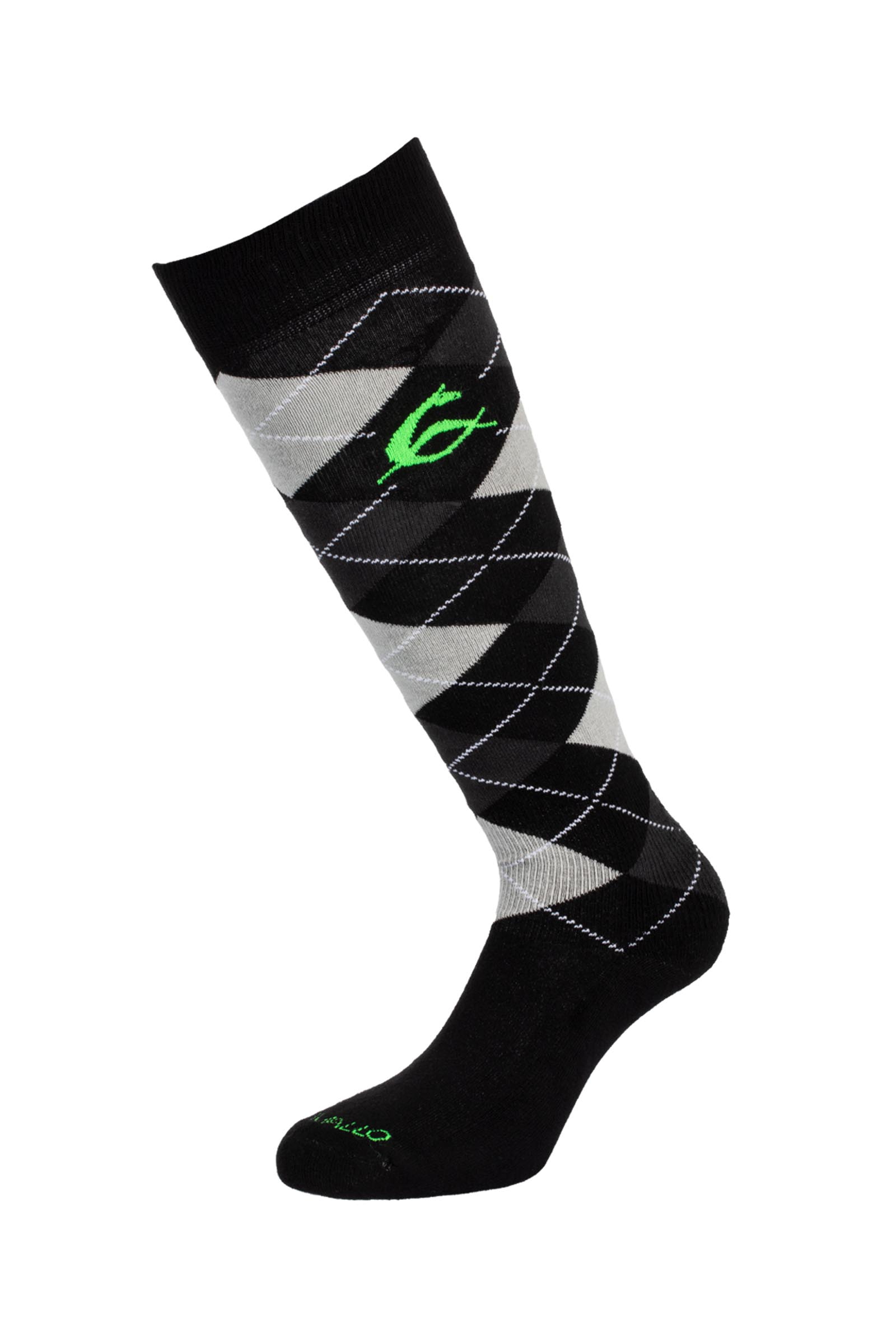 Black W/Anthracite & Light Grey Diamond Acavallo Diamond Pattern Cotton Socks