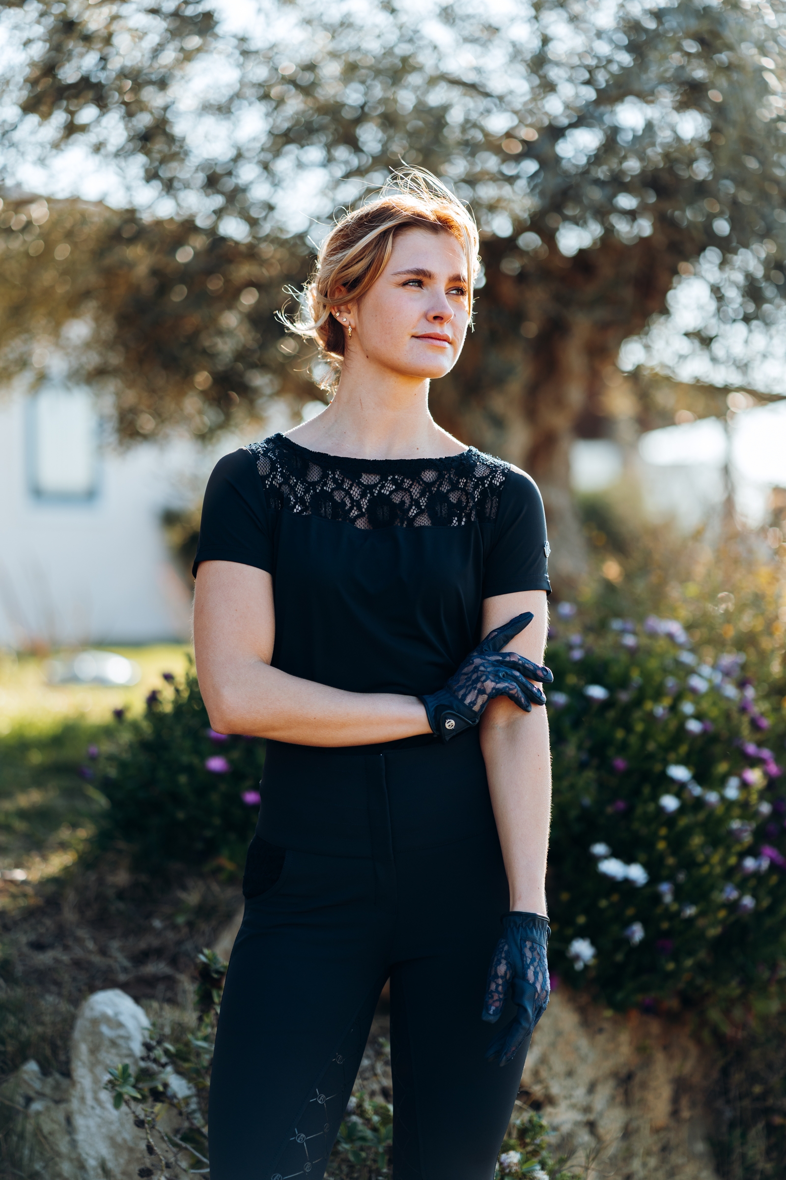 B Vertigo Women's Lace Riding Gloves