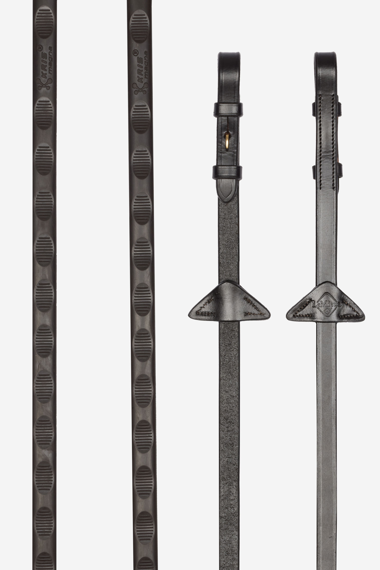 Brown/Brass LeMieux Magna Grip Rubber Reins