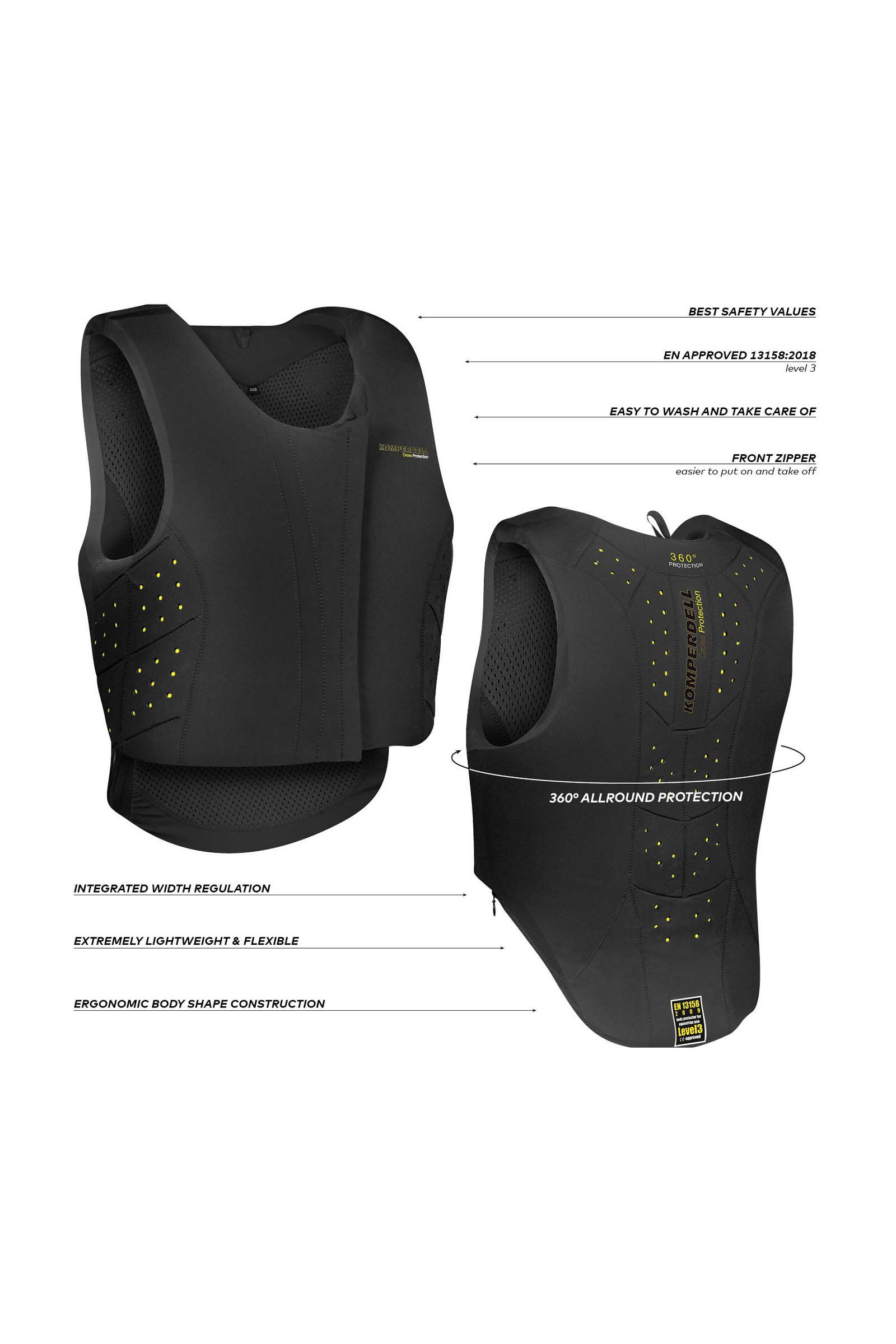 Komperdell Equestrian Junior Body Protector With Front Zip