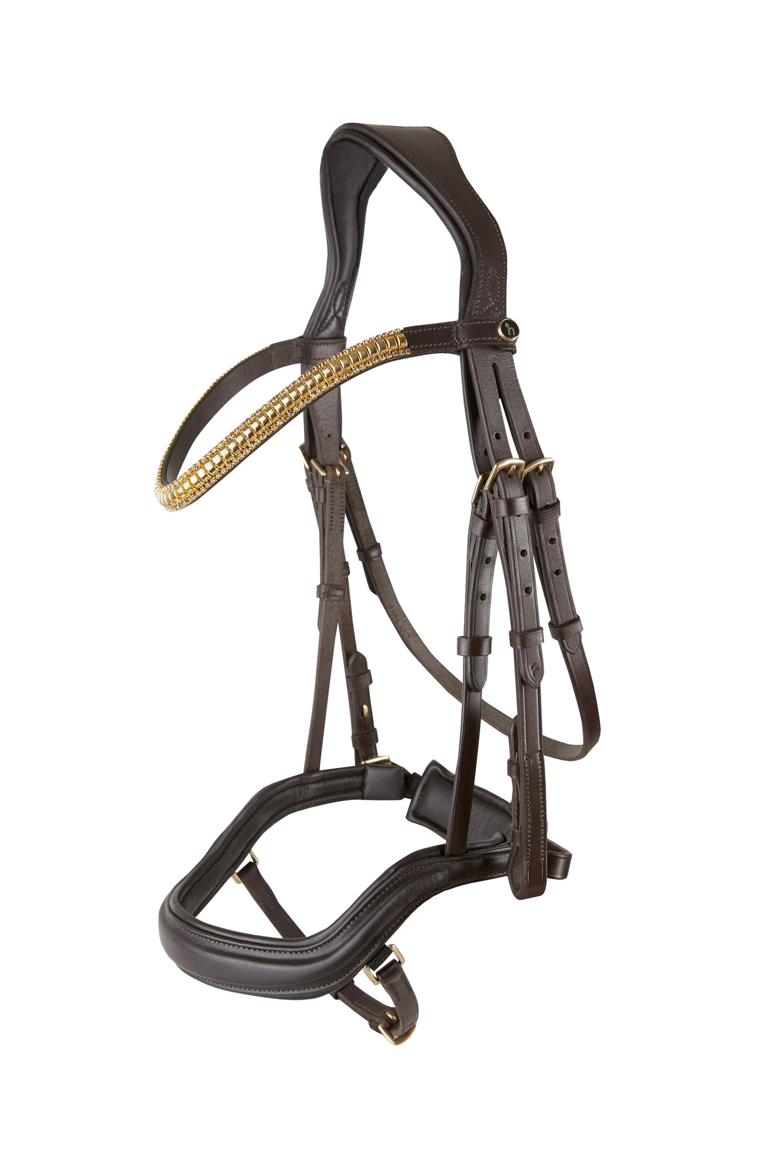 Dark Brown Horze Highbury Anatomic Bridle with Crystal Brow Band