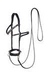 F.R.A. Freedom Riding Articles Wendy B Cavesson, Bitless Bridle, Leather Reins w/ Clip