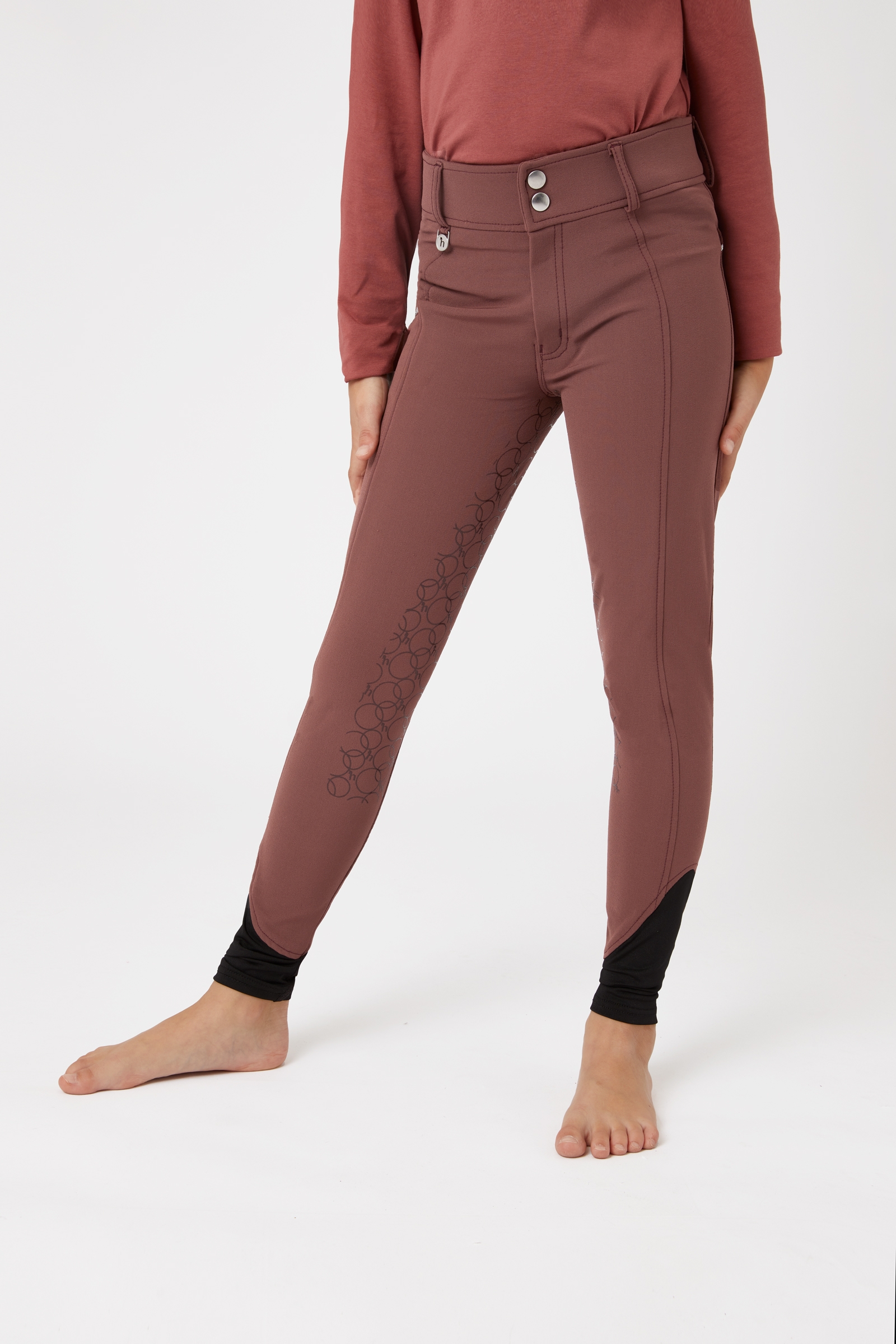 Horze Leighton Teens Silicone Full Grip Breeches with Phone Pocket