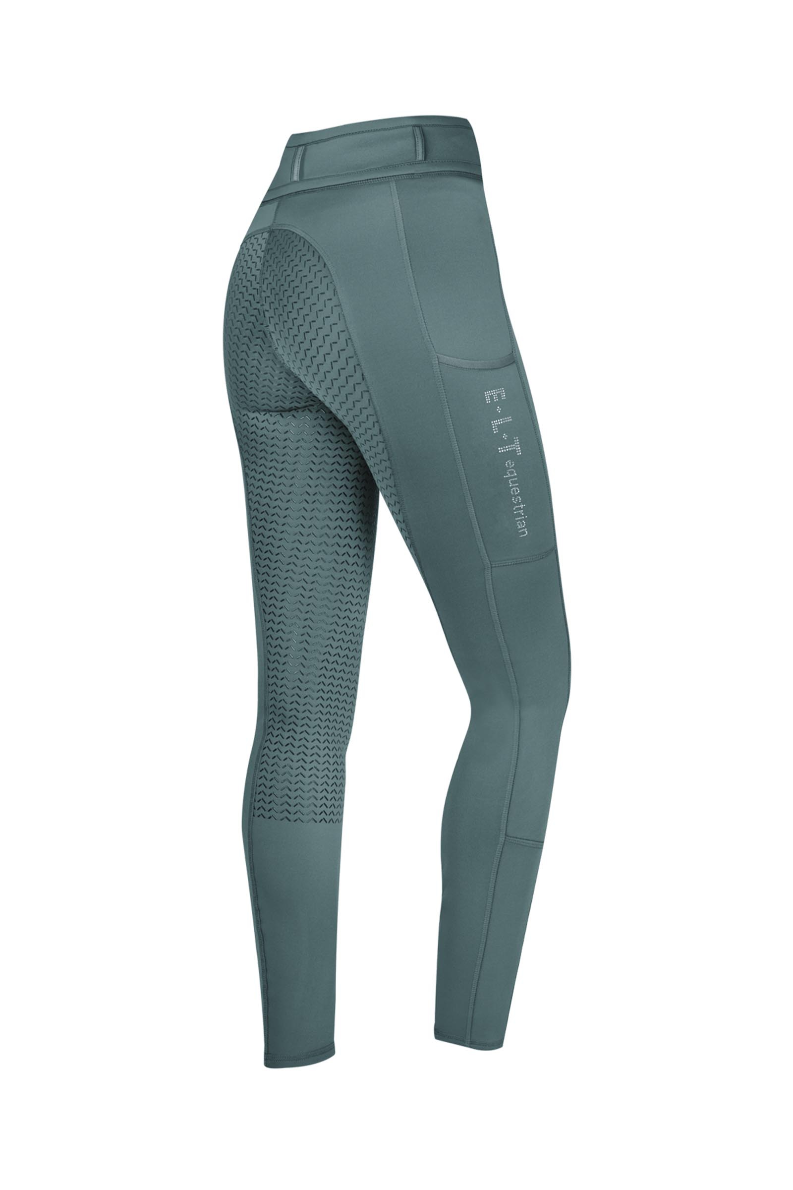 Pine Green ELT Ella Glam Kids&acute; Riding Leggings Full Seat