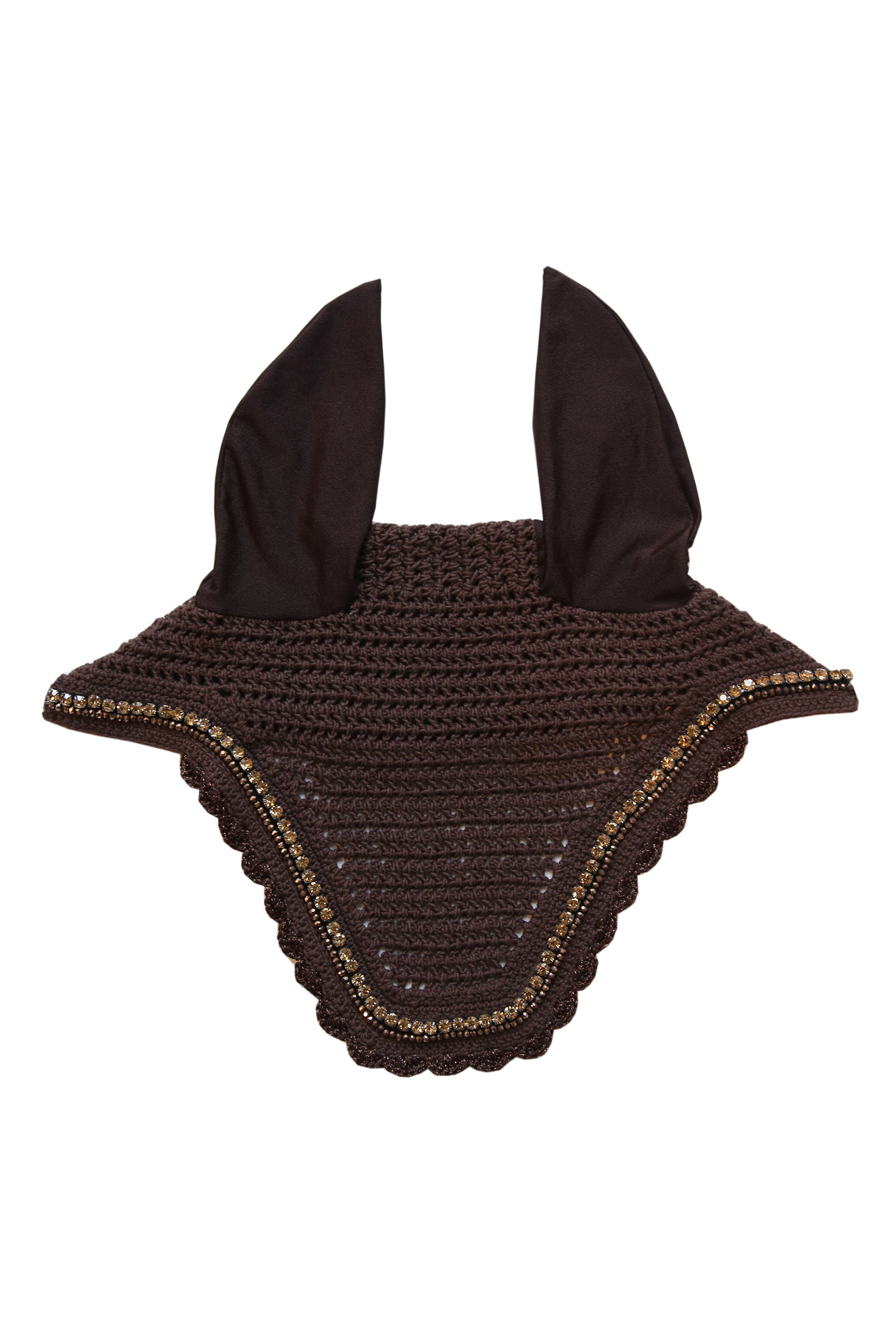 Brown Kentucky Horsewear Fly Veil Wellington Stone & Pearl