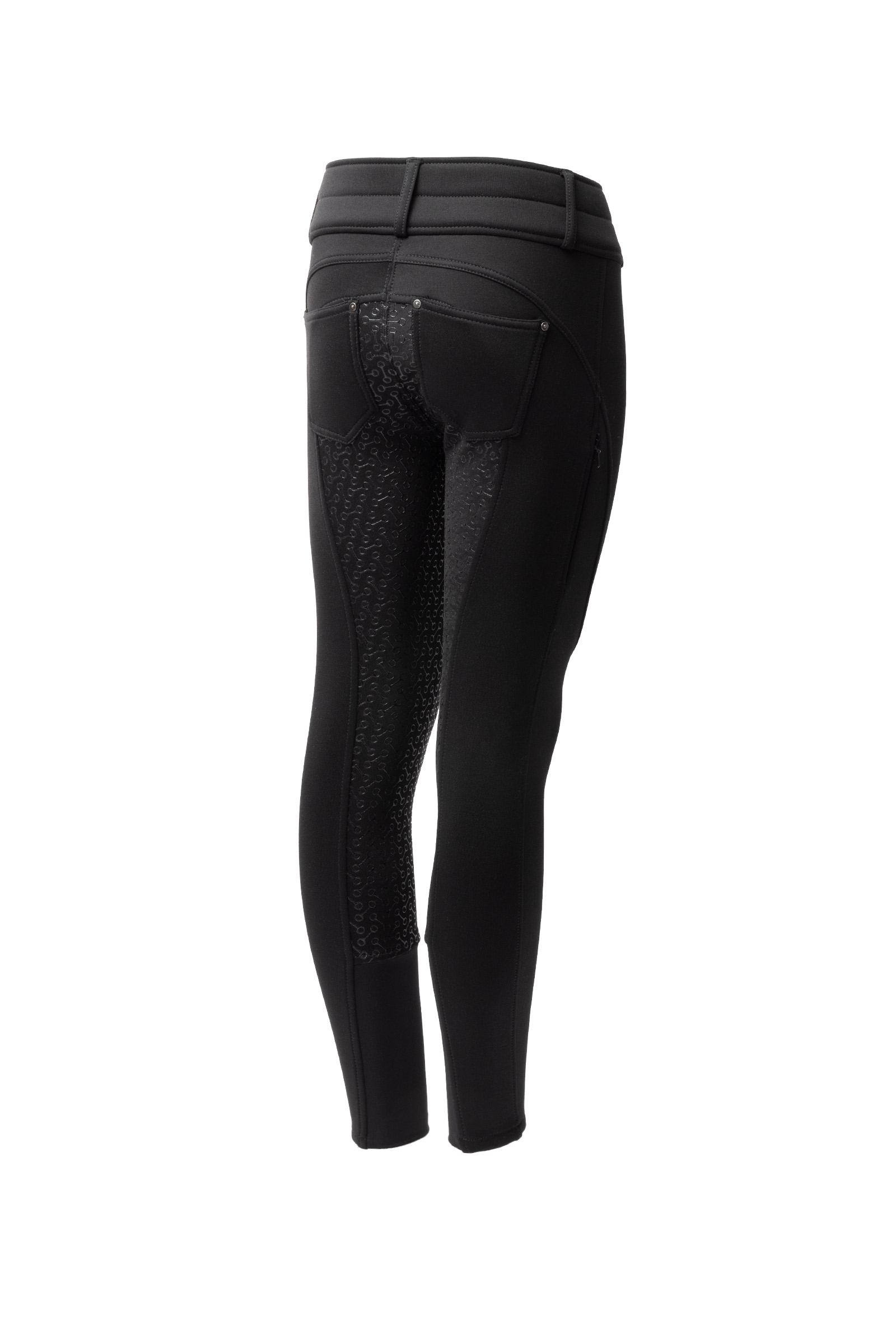 Black Horze Rhea Kids&acute; Thermo Fullgrip Breeches with Hip Pockets