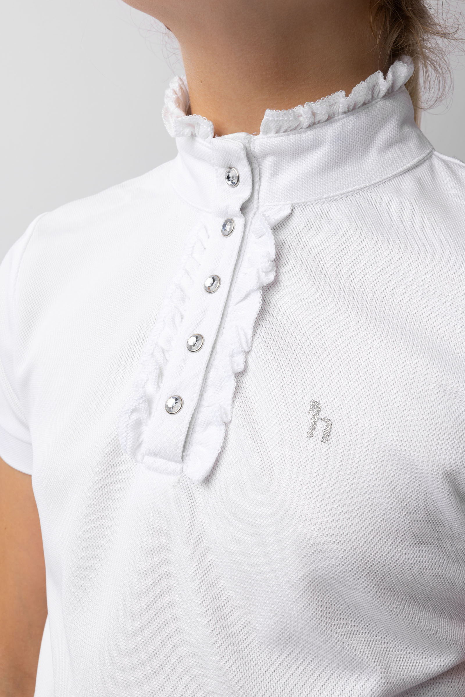 Horze Christel Kids Short Sleeve Ruffle Show Shirt