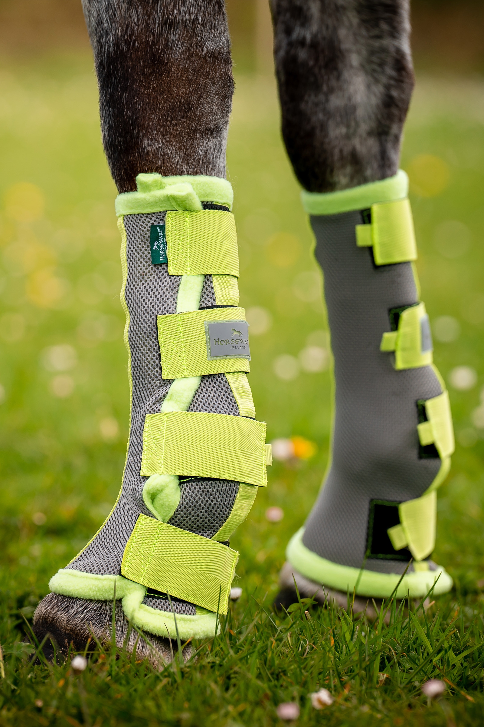 Silver / Lime Horseware Fly Boots