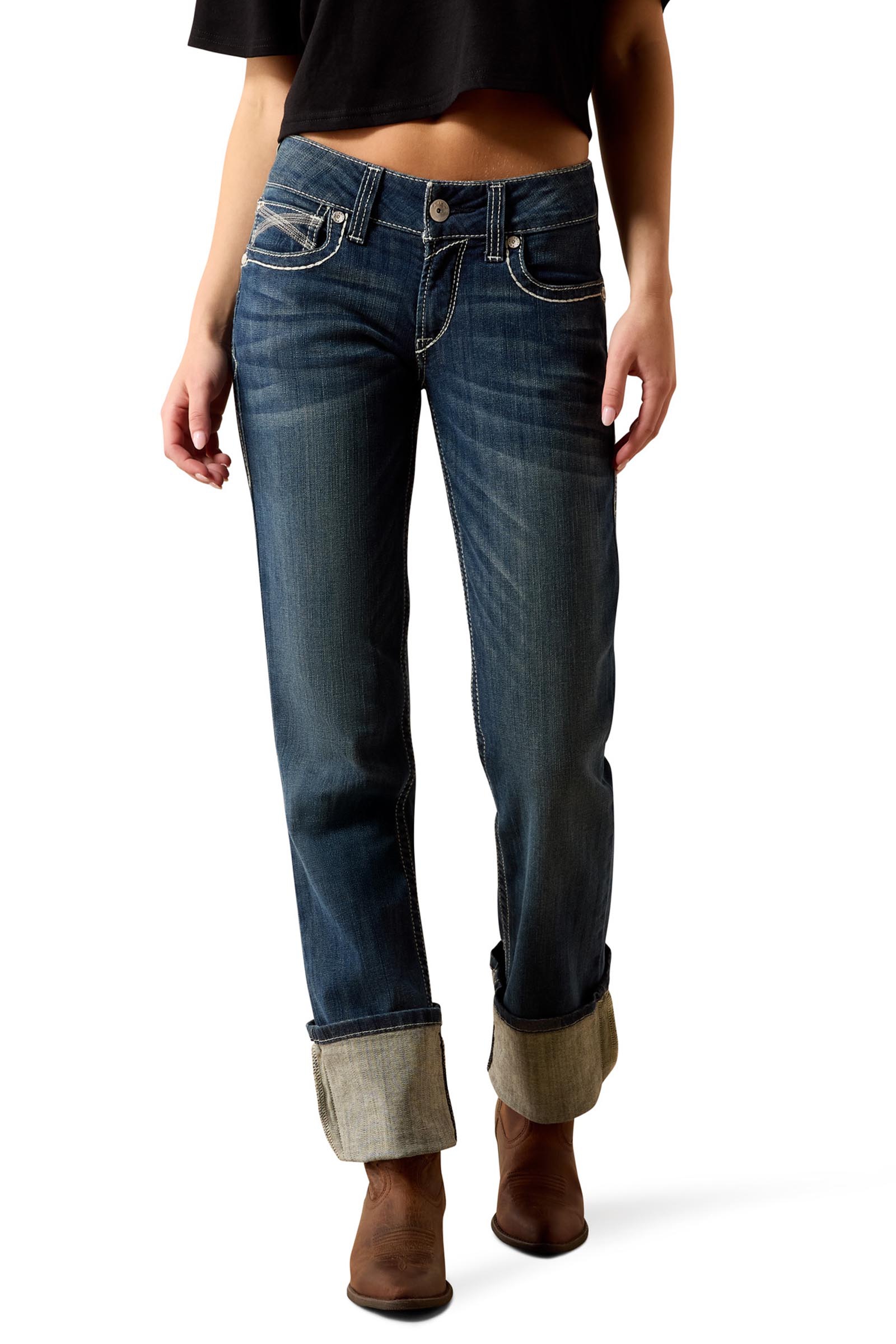 Ariat R.E.A.L. Mid Rise Stretch Ivy Stackable Straight Leg Women's Jeans