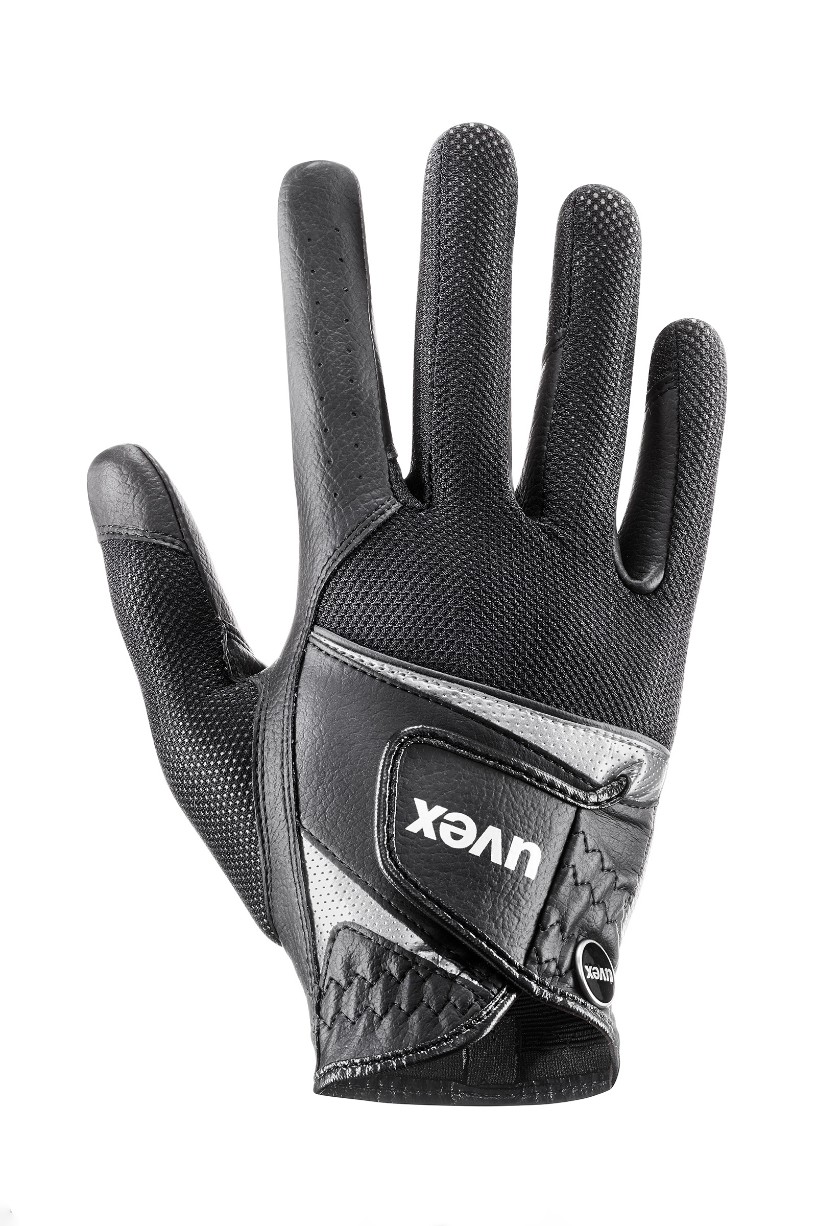 Black/Silver Uvex Sumair Riding Glove