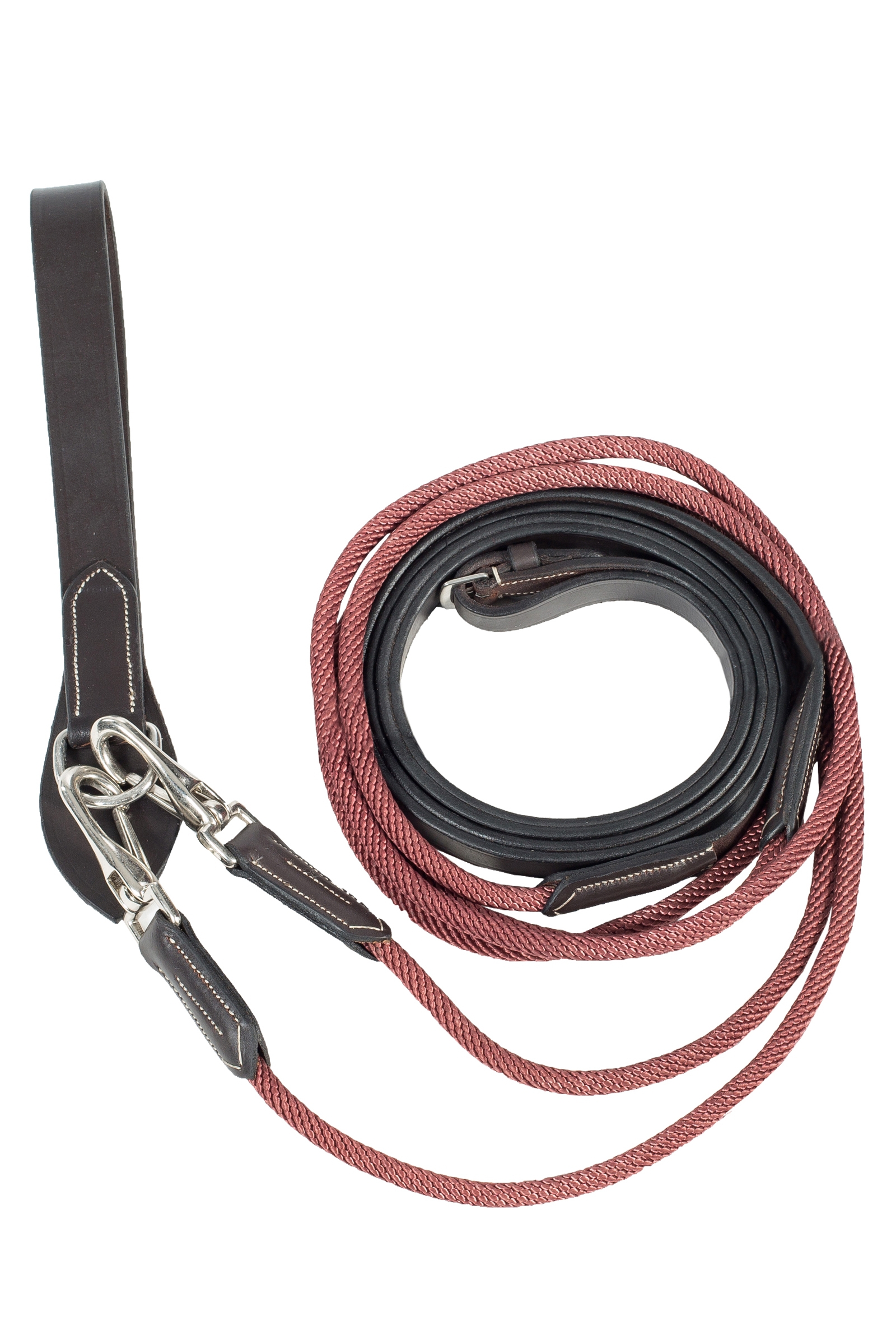 Dark Brown Horze Sparta Nylon/Leather Draw Reins