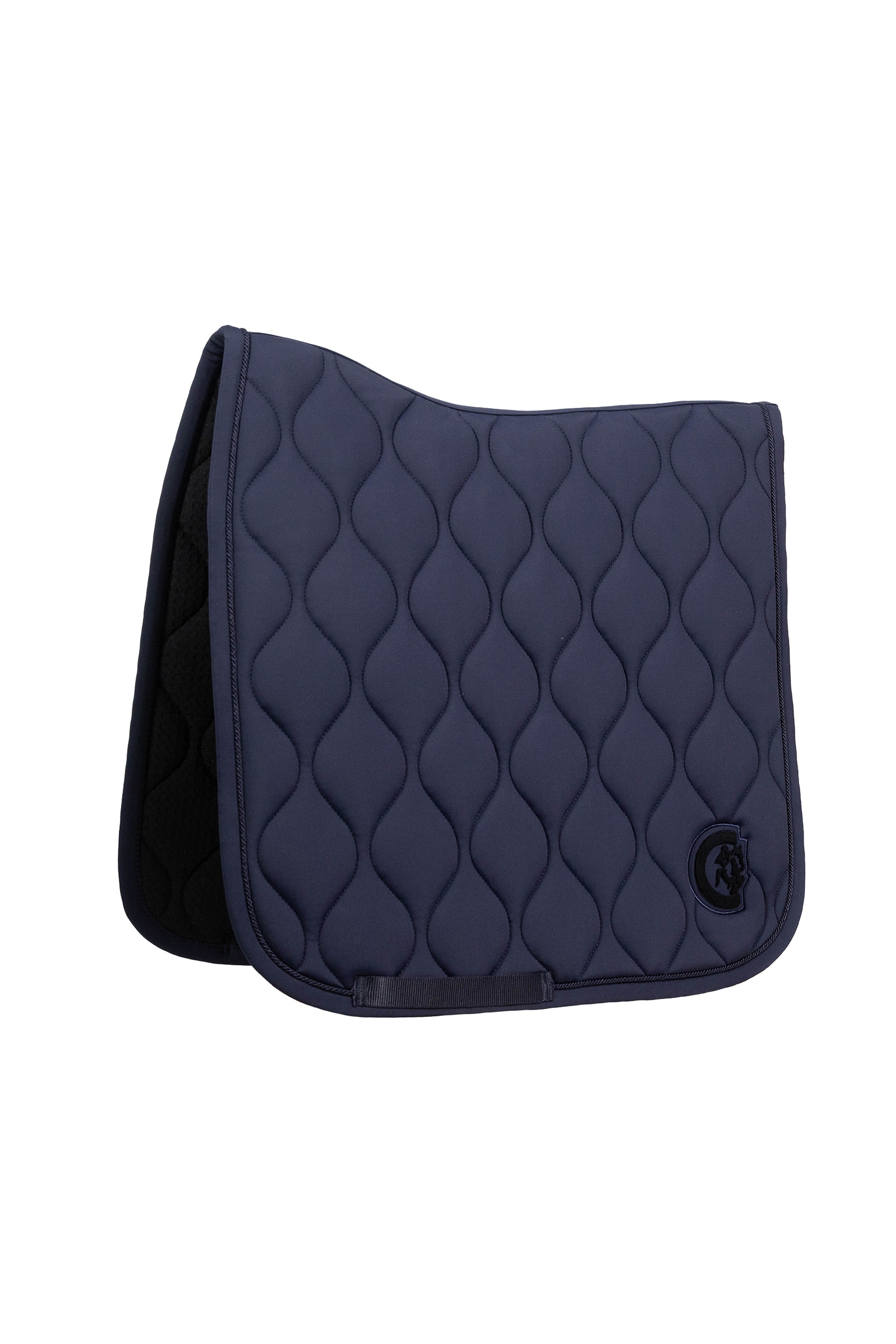 navy Kentucky Horsewear Saddle Pad Wave 3D Logo Dressage