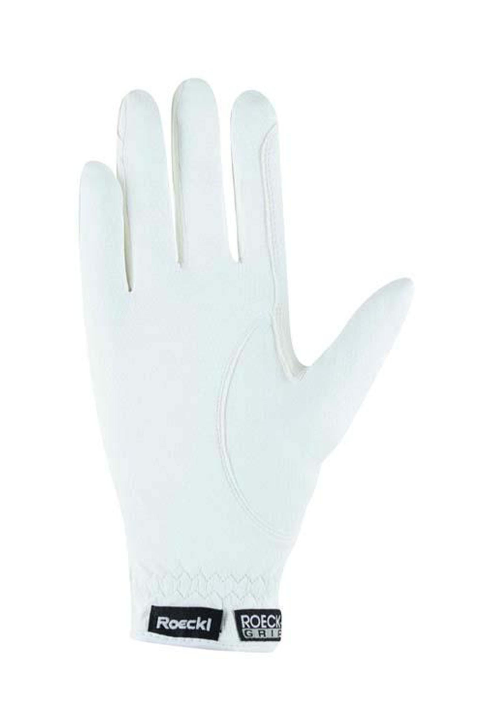 White/Silver/Crystal Roeckl Lisboa Ladies Roeck grip Swarovski riding gloves