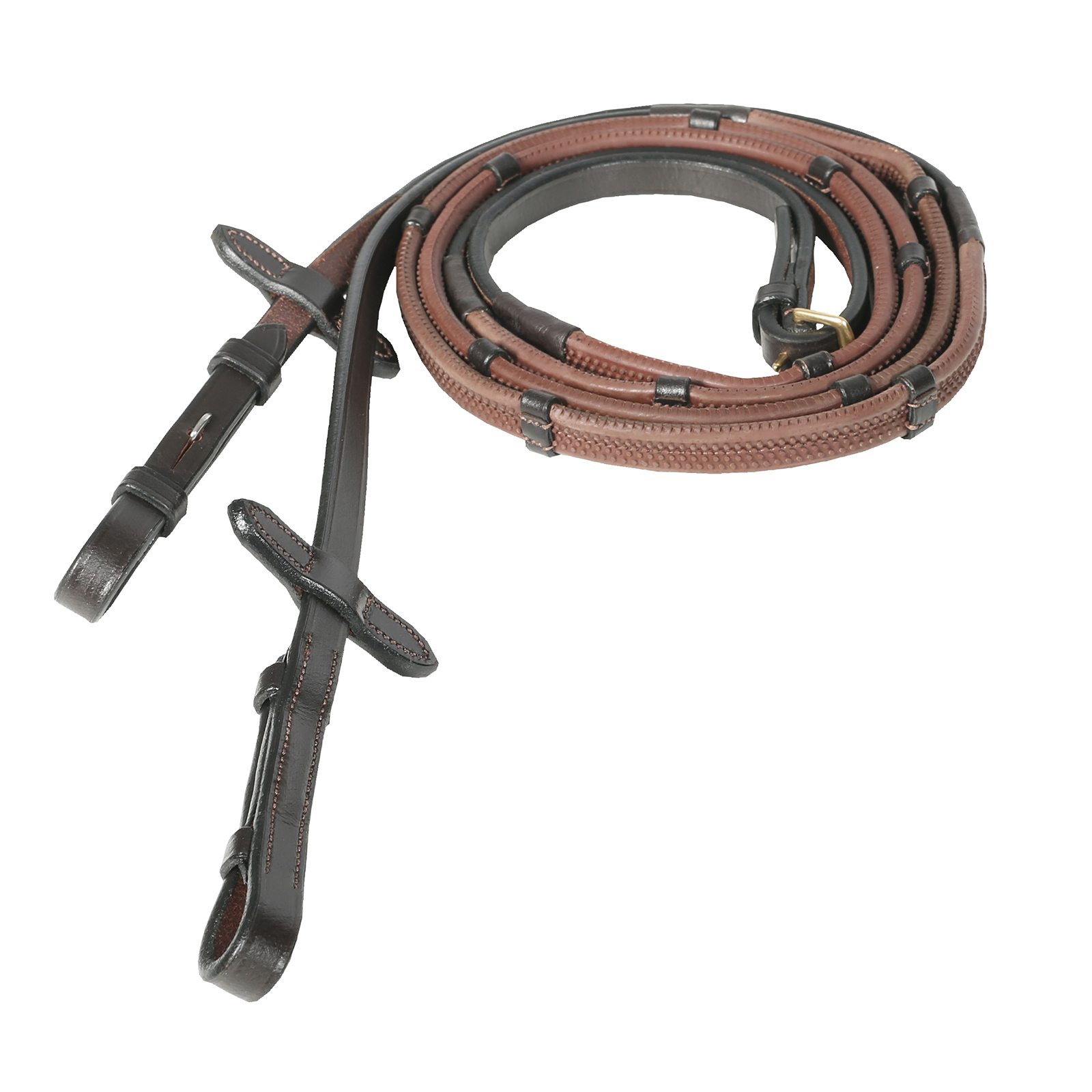 Dark Brown Horze Soft Grip Rubber Reins w/stoppers