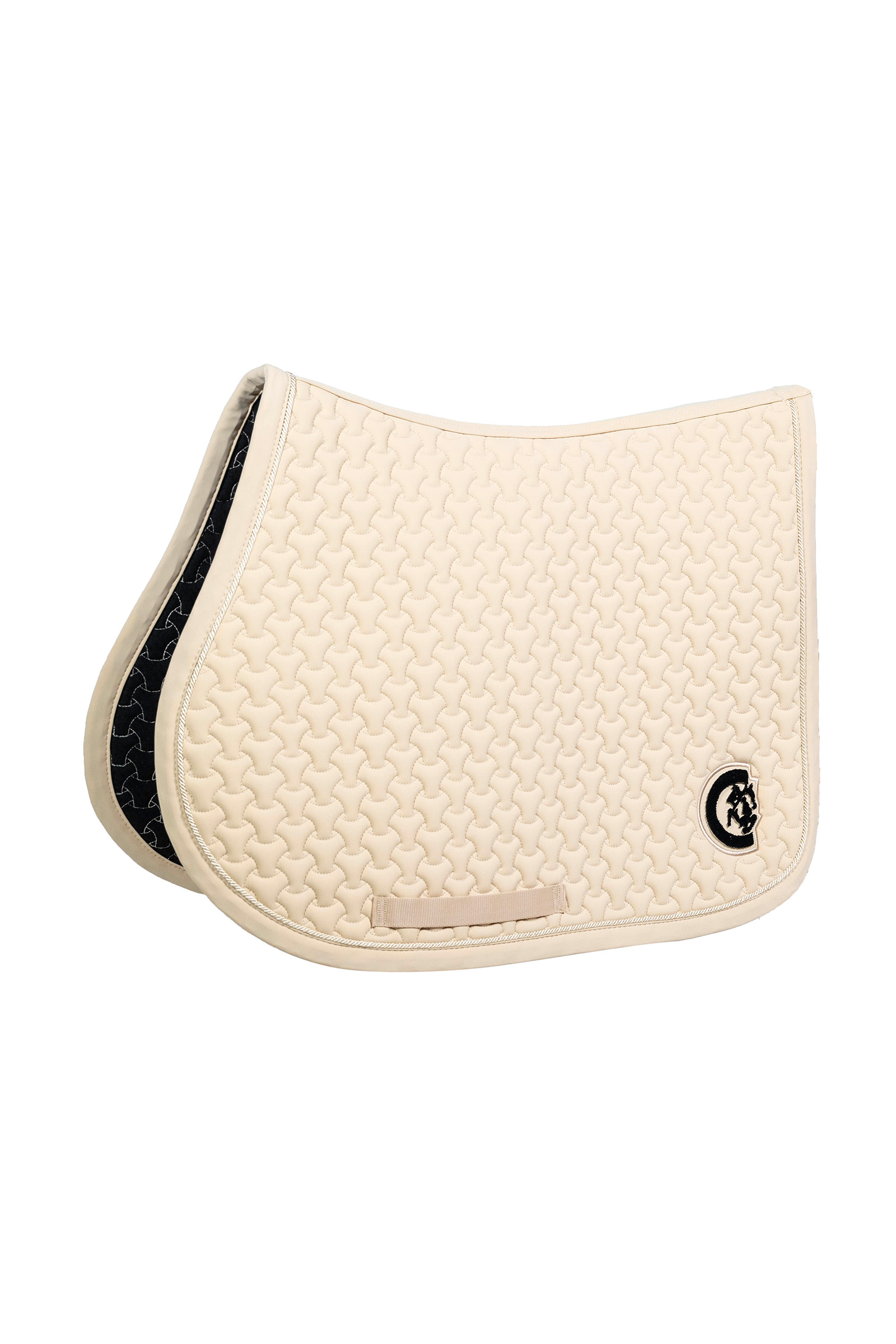 beige Kentucky Saddle Pad Plaited 3D Logo Show Jumping