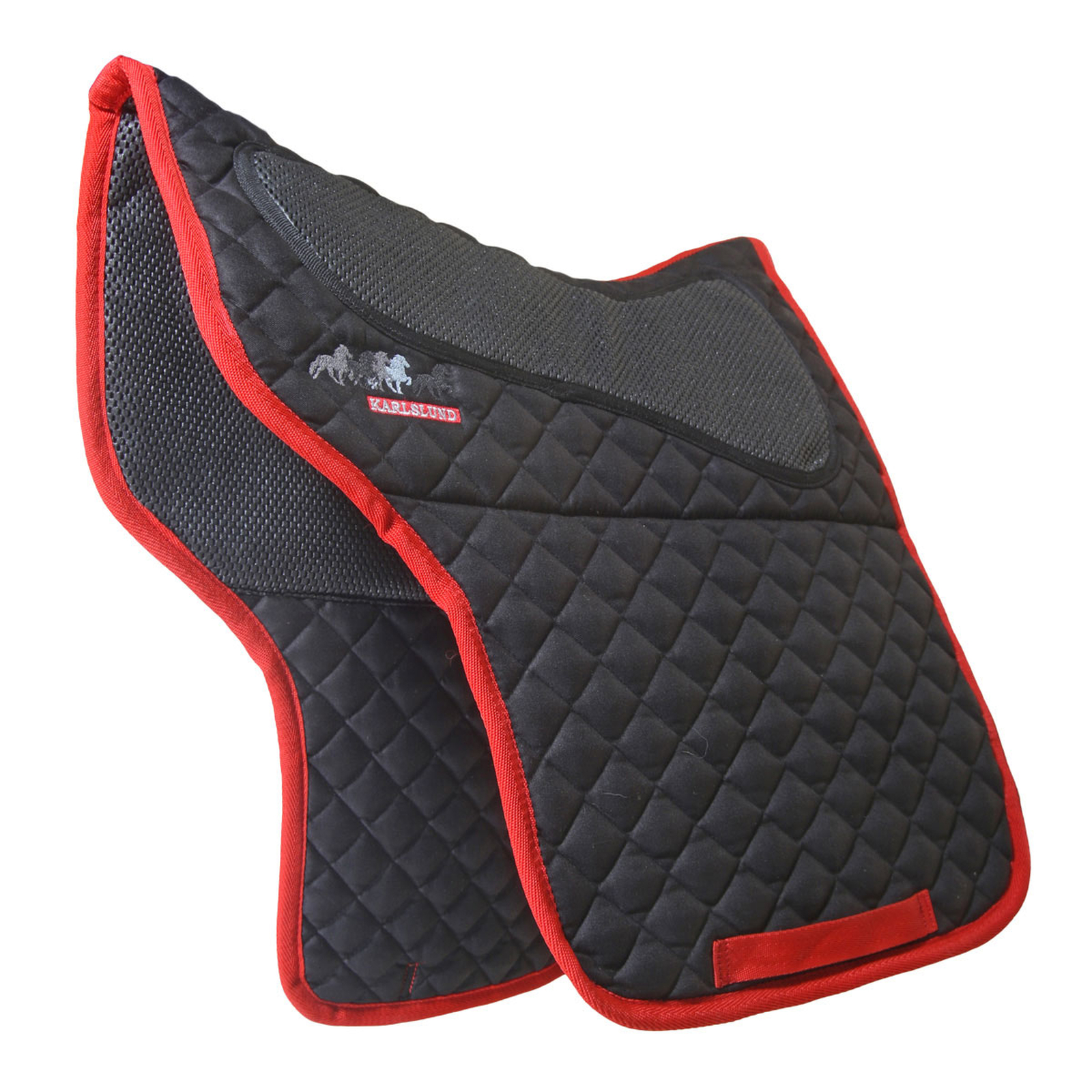 Black/Red Karlslund Saddle pad, cotton