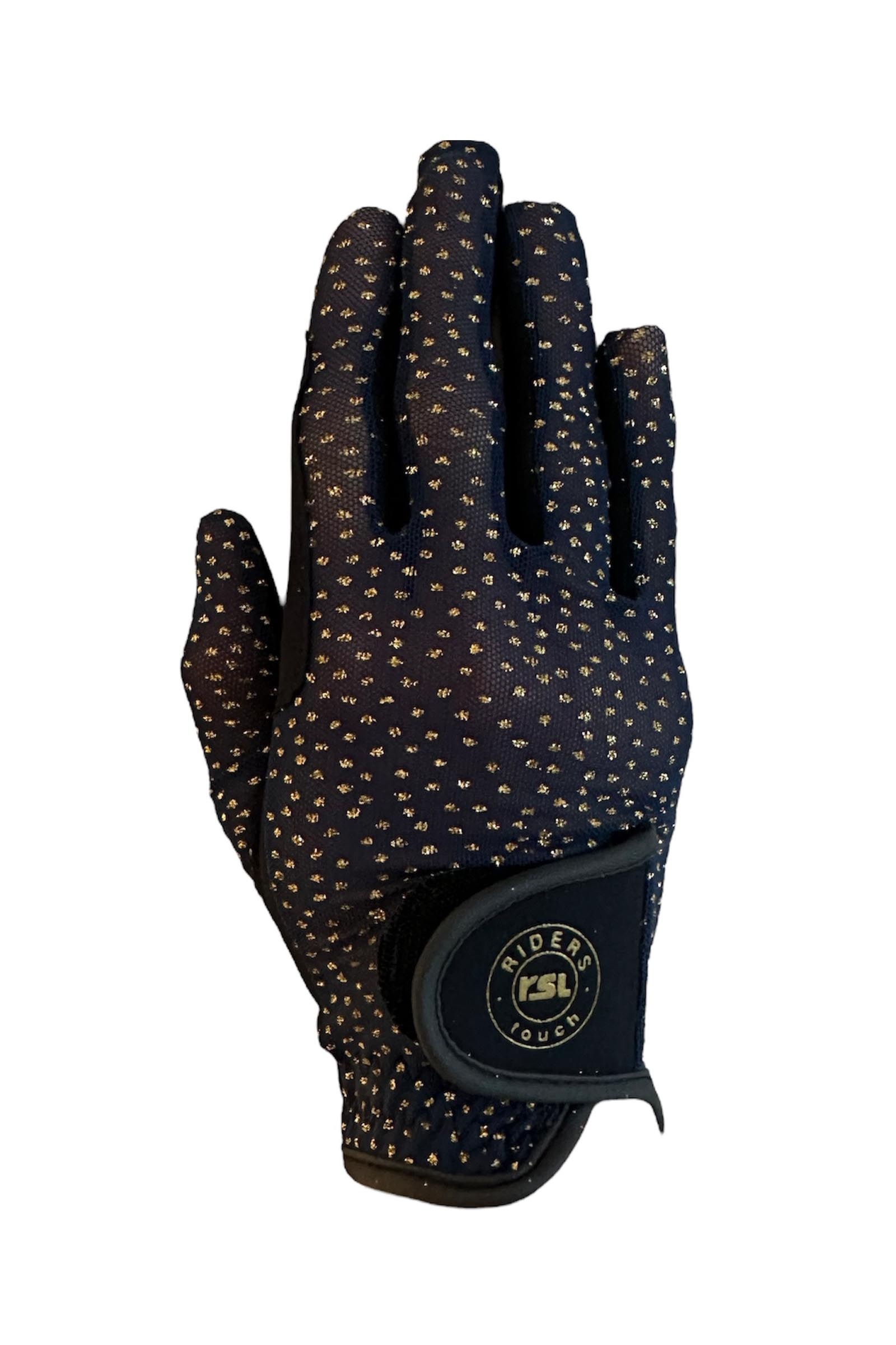 Black/ Gold RSL JUNO Children's Riding Gloves
