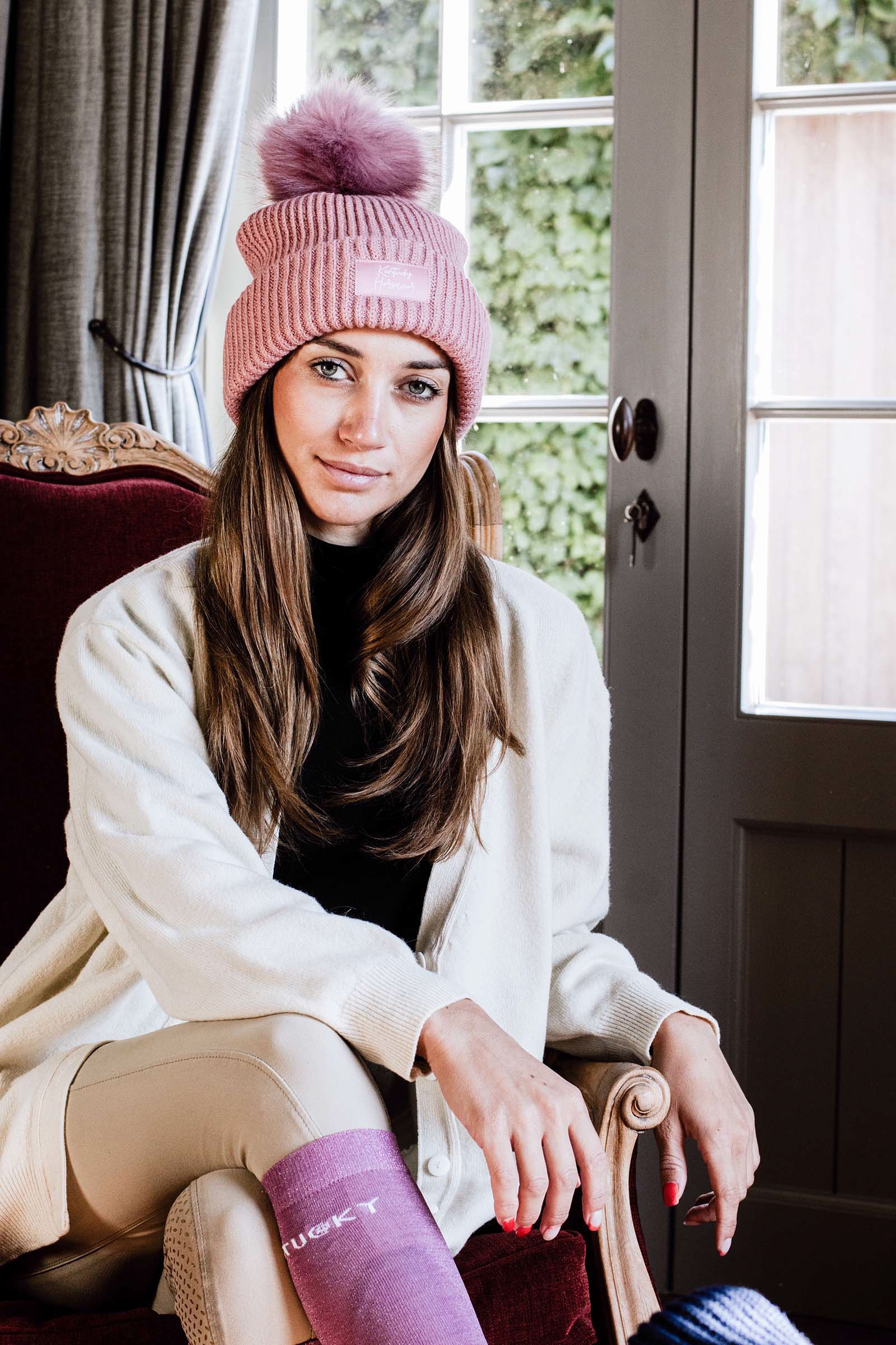 Light Pink Kentucky Horsewear Pompom Beanie