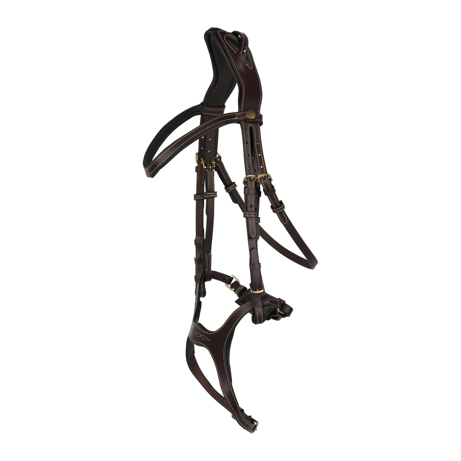 Dark Brown Horze Peckham Anatomic Bridle with Embroidery