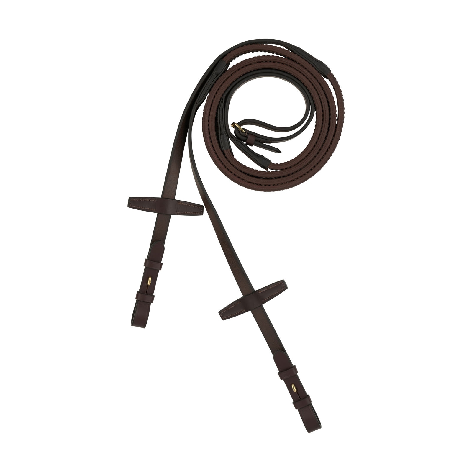 Dark Brown Horze Muswell Leather Reins with Rubber