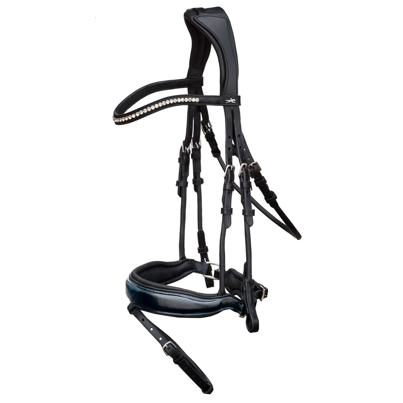 Black/Patent Grey/Silver Schockemöhle Sports Malibu Anatomical Dressage Bridle