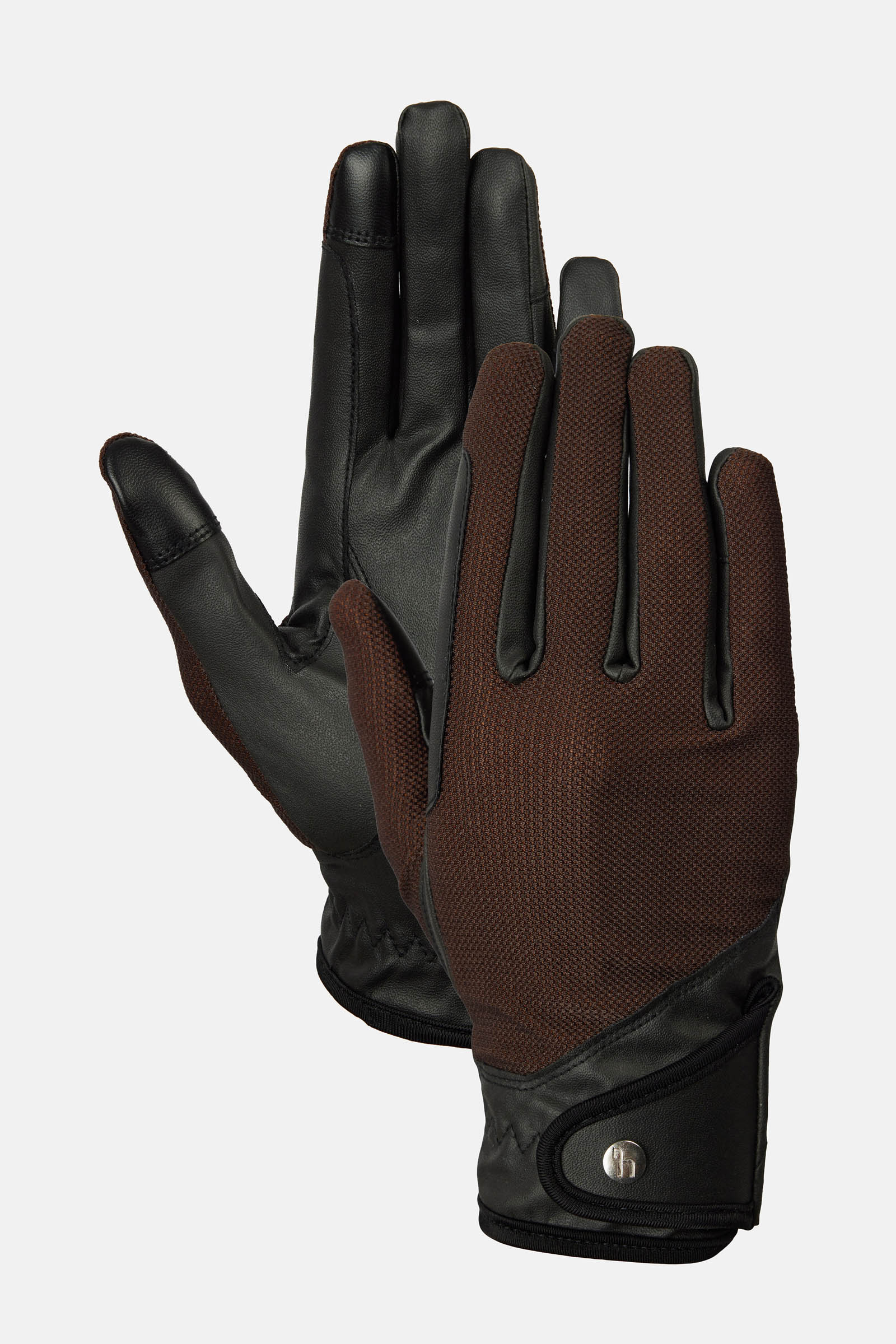 Dark Brown Horze Ally Mesh Riding Gloves