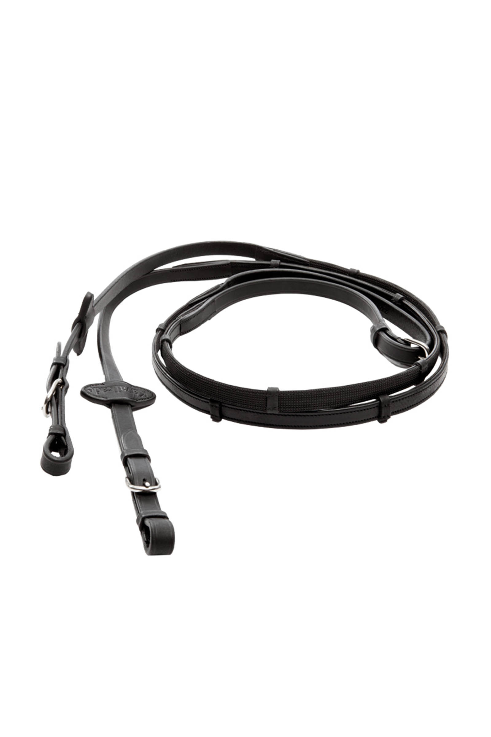 Black Kavalkade Soft Grip Reins With 5 Stops, 16 mm