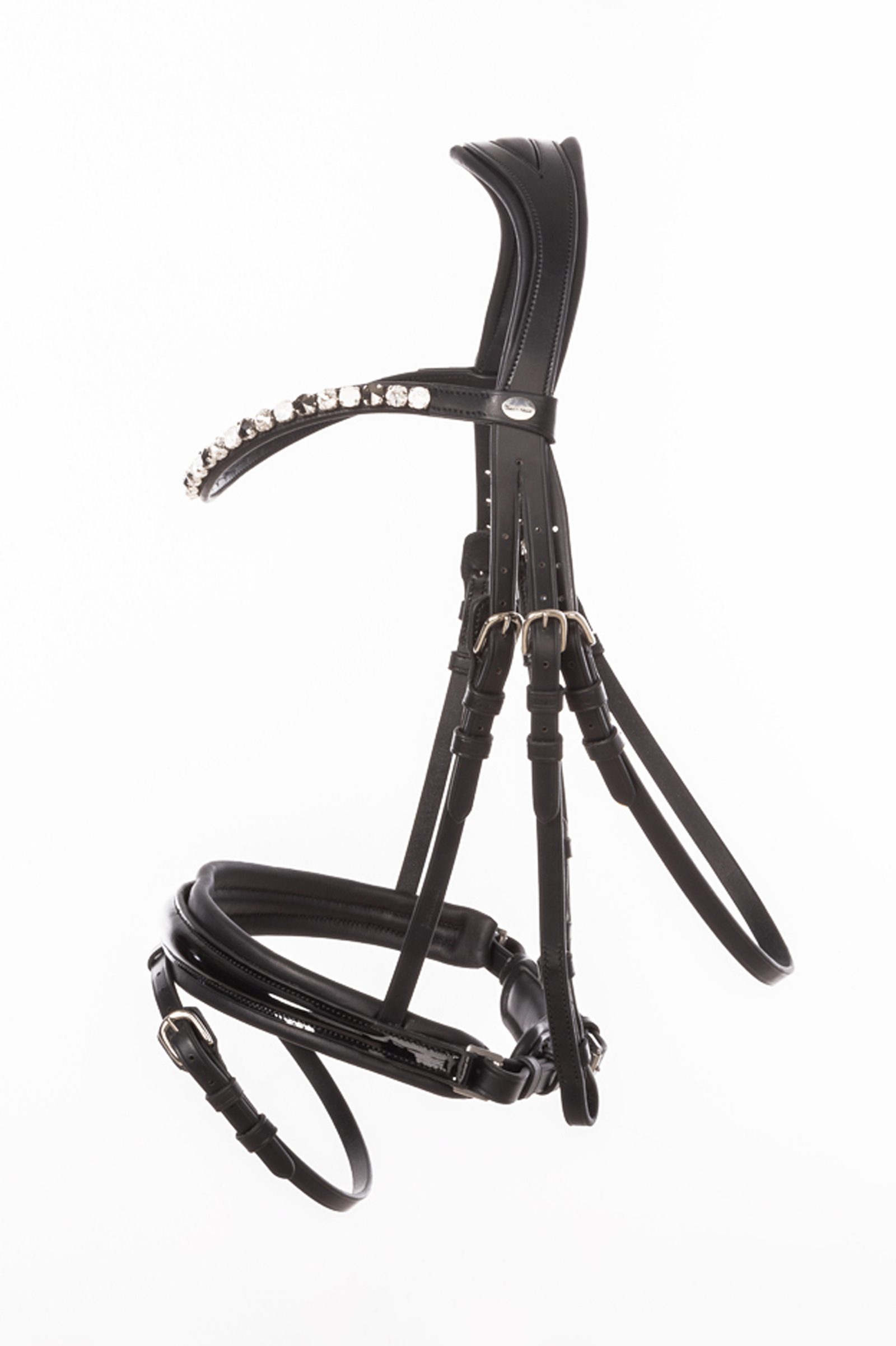 Blackpatent/Black Kavalkade Zora Crank Bridle With Flash