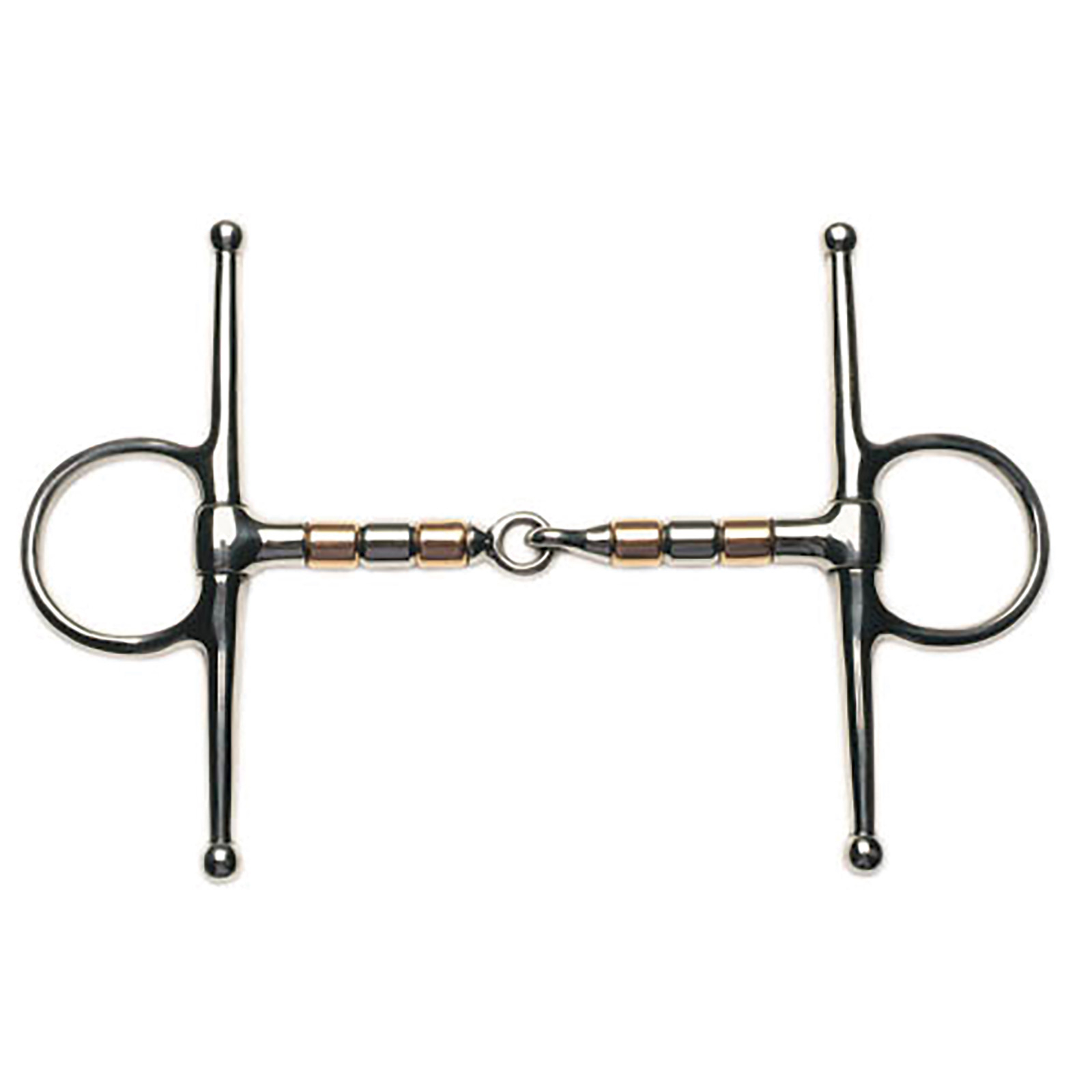 Korsteel Stainless Steel Copper & Steel Rollers Full Cheek Snaffle Bit