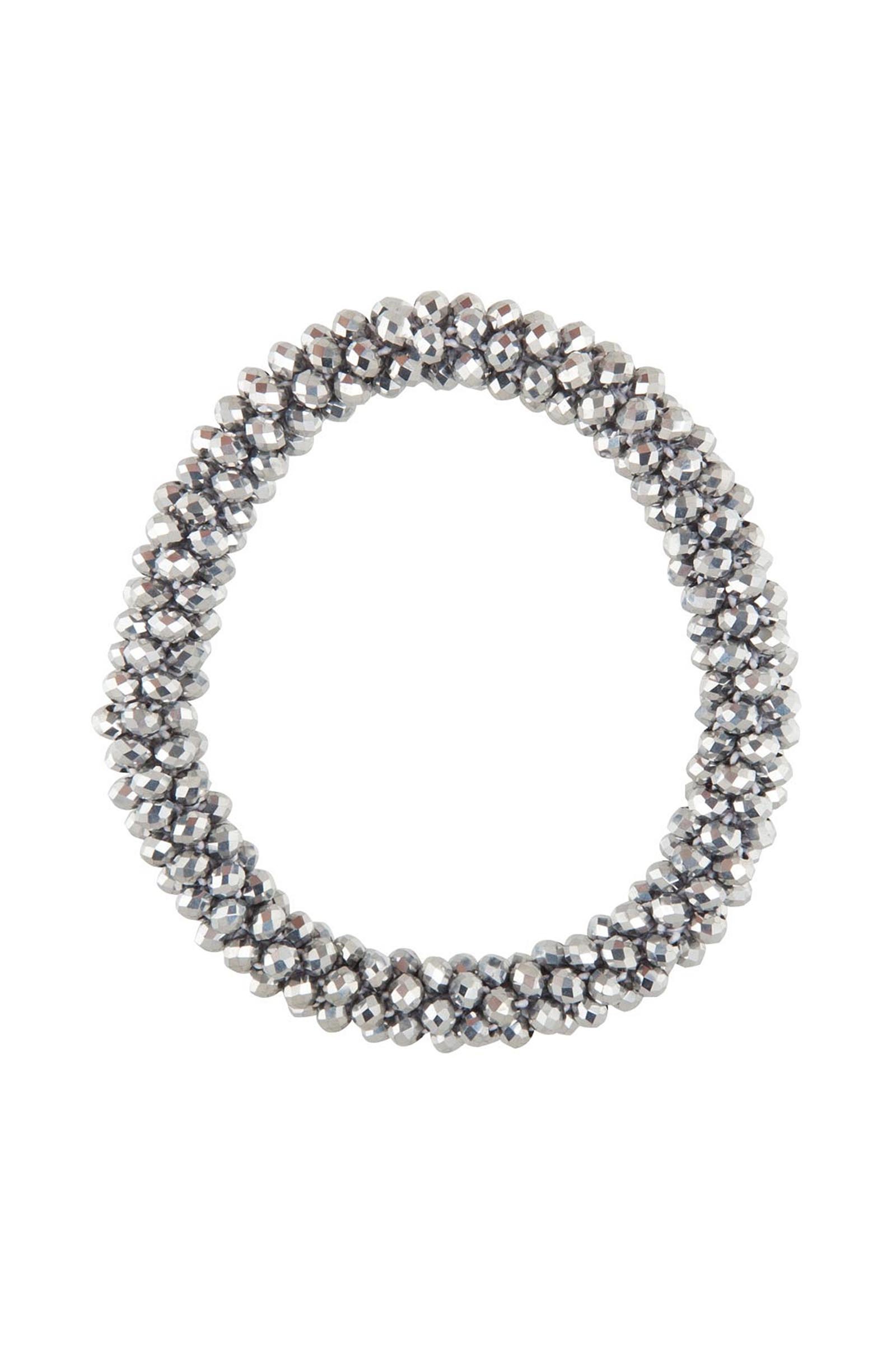 Silver BR Kiki Scrunchie With Crystal Trimming