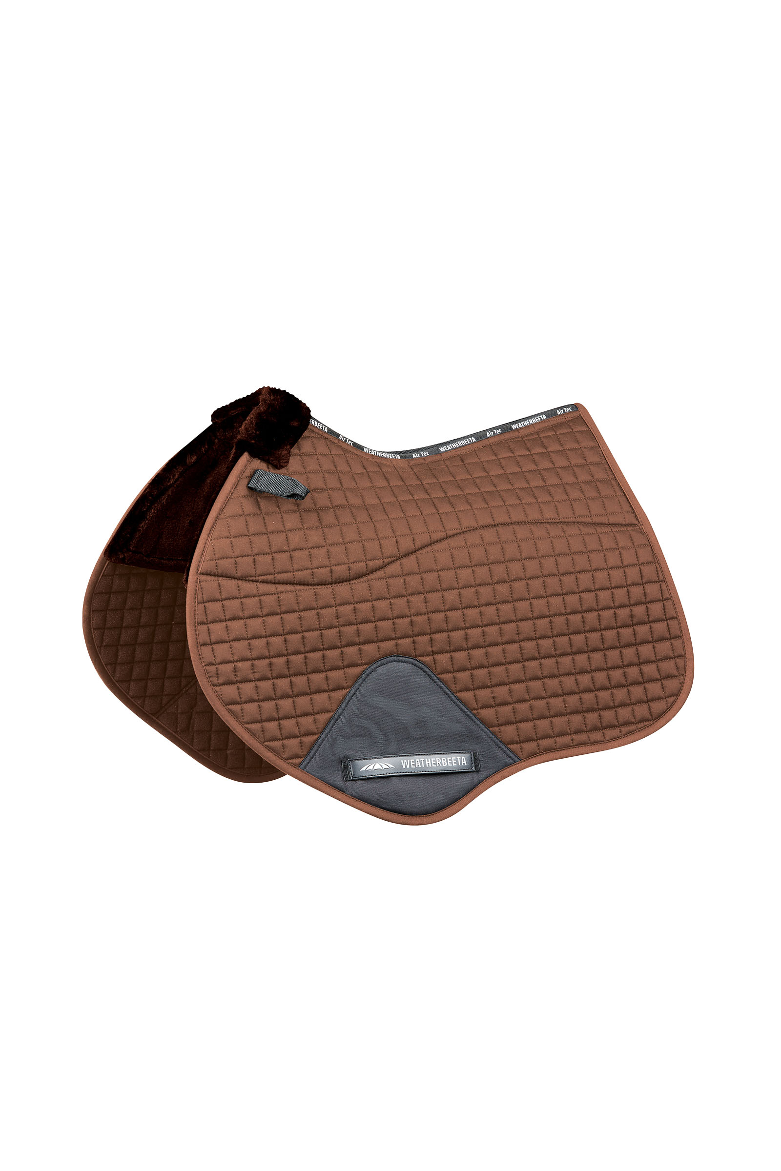 Brown Weatherbeeta Prime Comfy Fleece Jump Shaped Saddle Pad