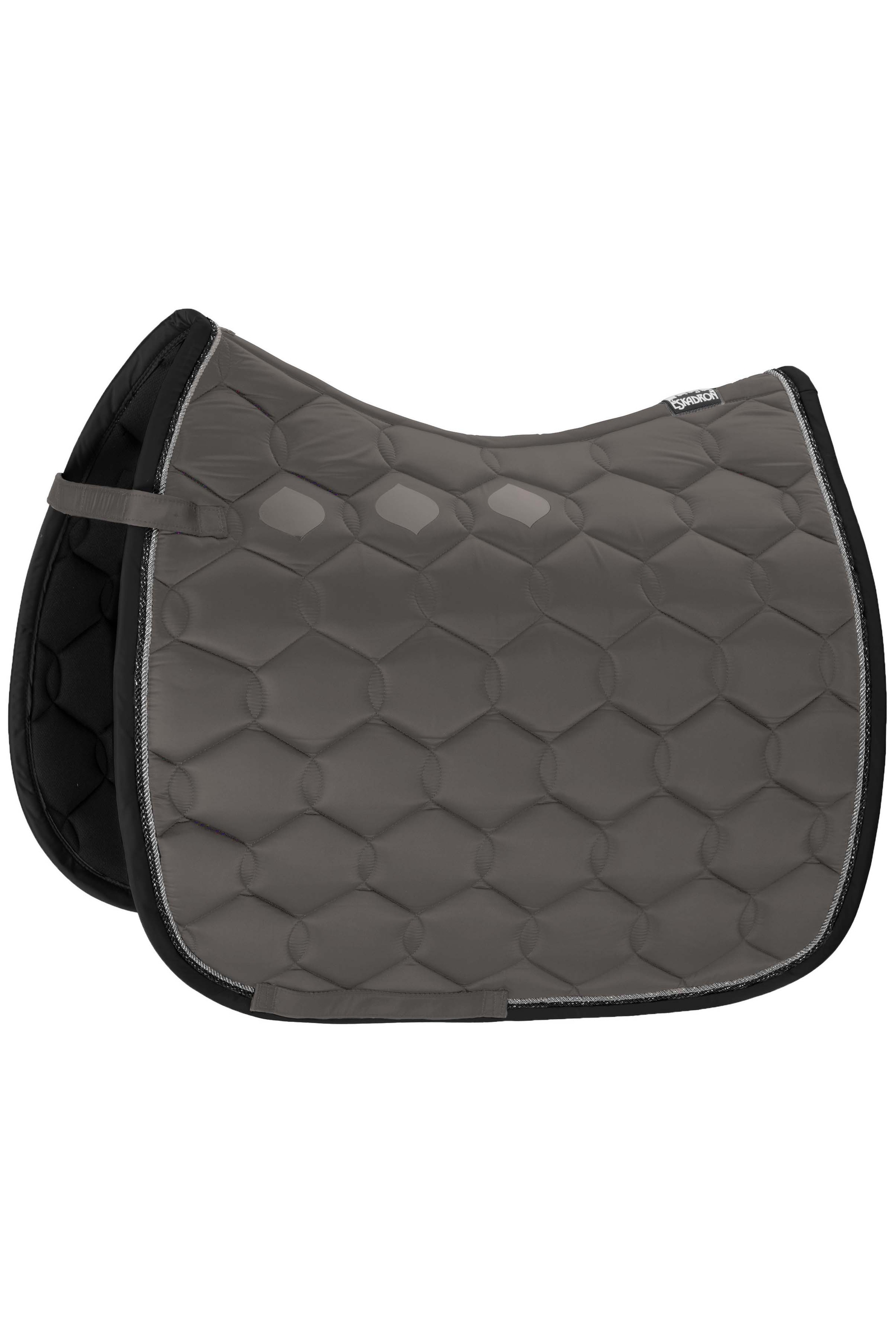 Grey Eskadron Glossy Wave Contrast Dressage Saddle Pad