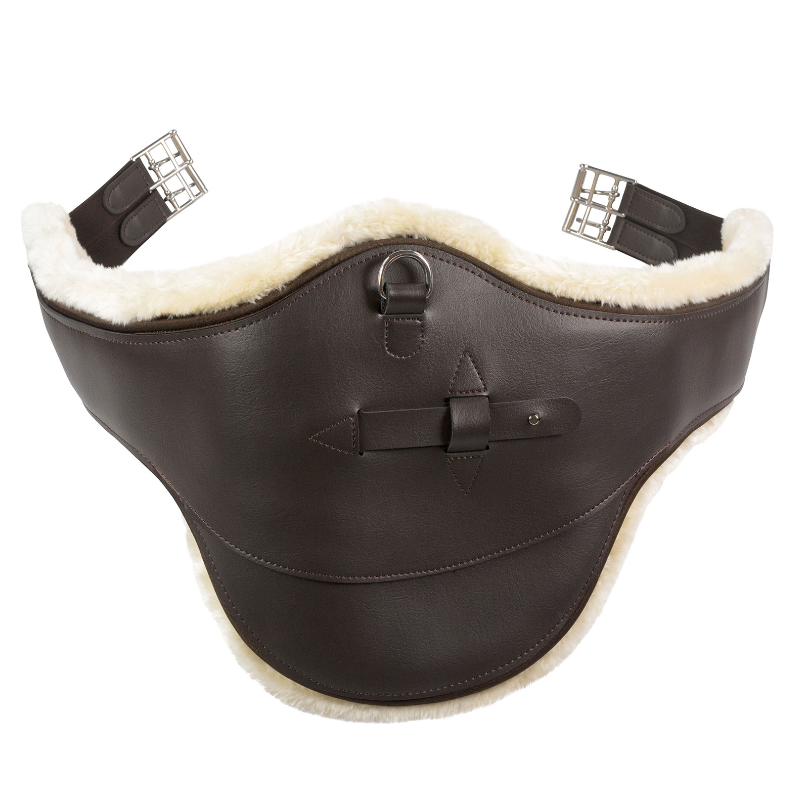 Dark Brown Horze Atlanta Stud Guard Girth with pile lining