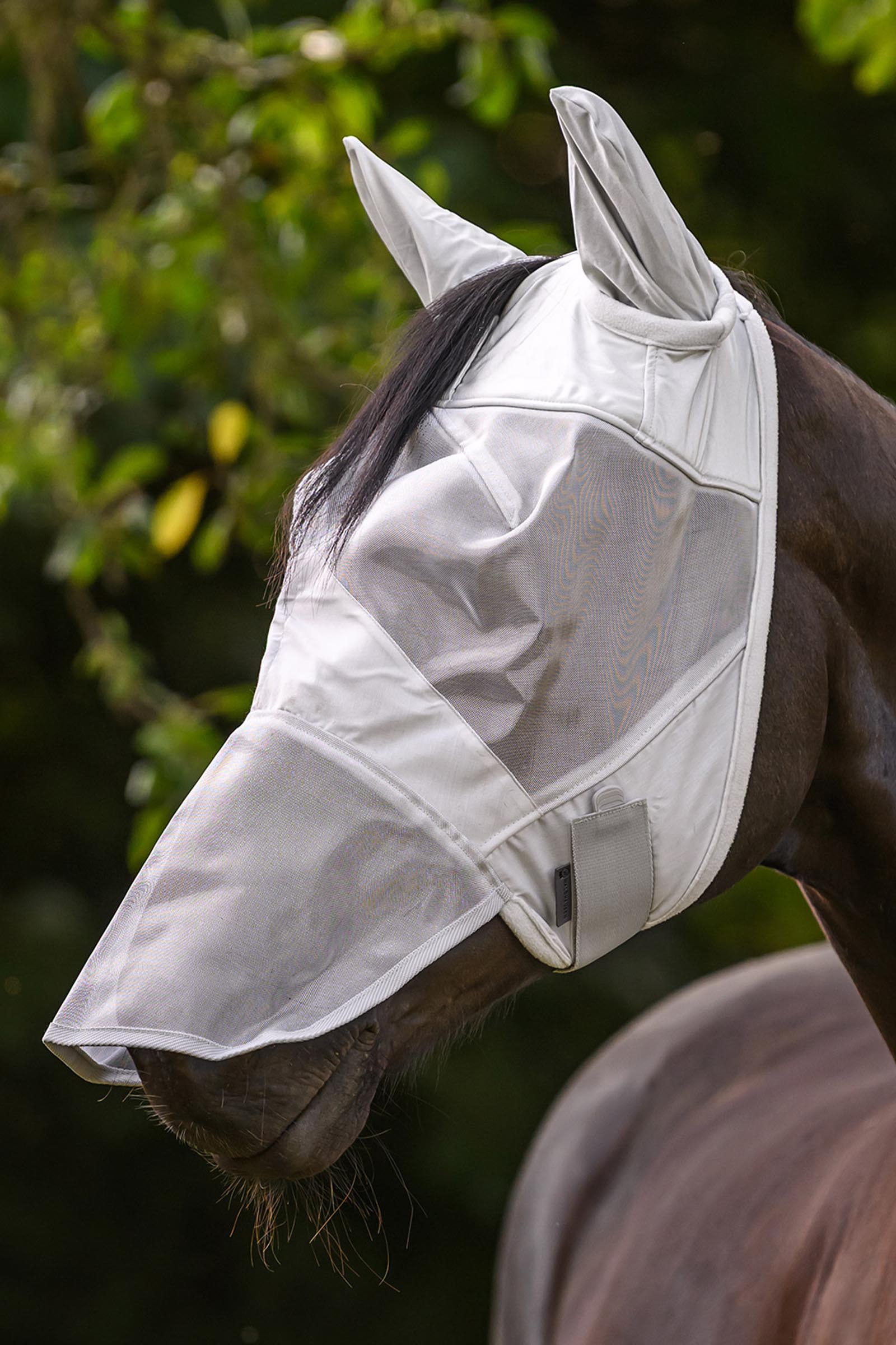 Silver Grey Waldhausen Fly Bonnet With Ears and Nose Extension, UV-Protection
