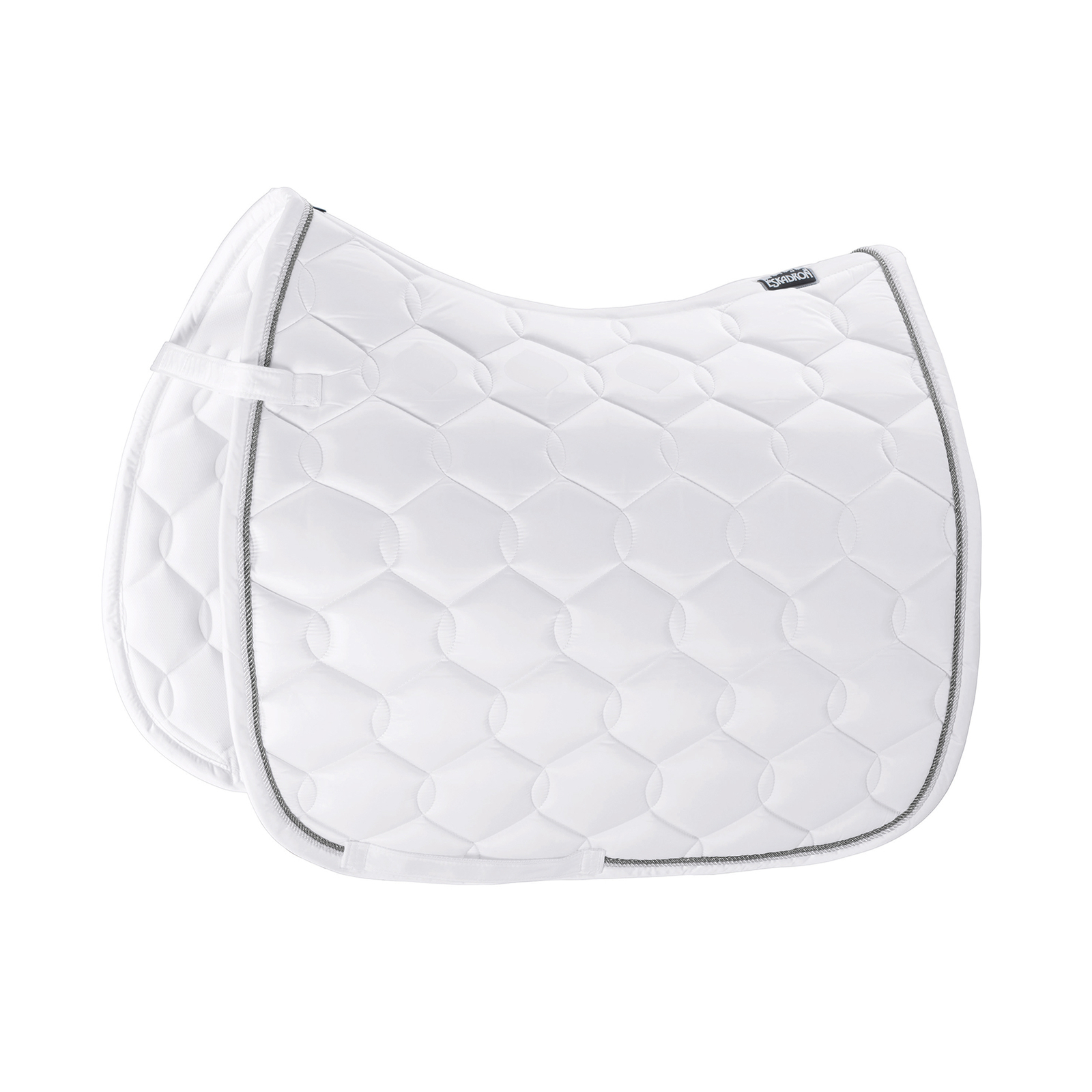 White/ Aqua Blue Eskadron Glossy Wave Contrast Dressage Saddle Pad