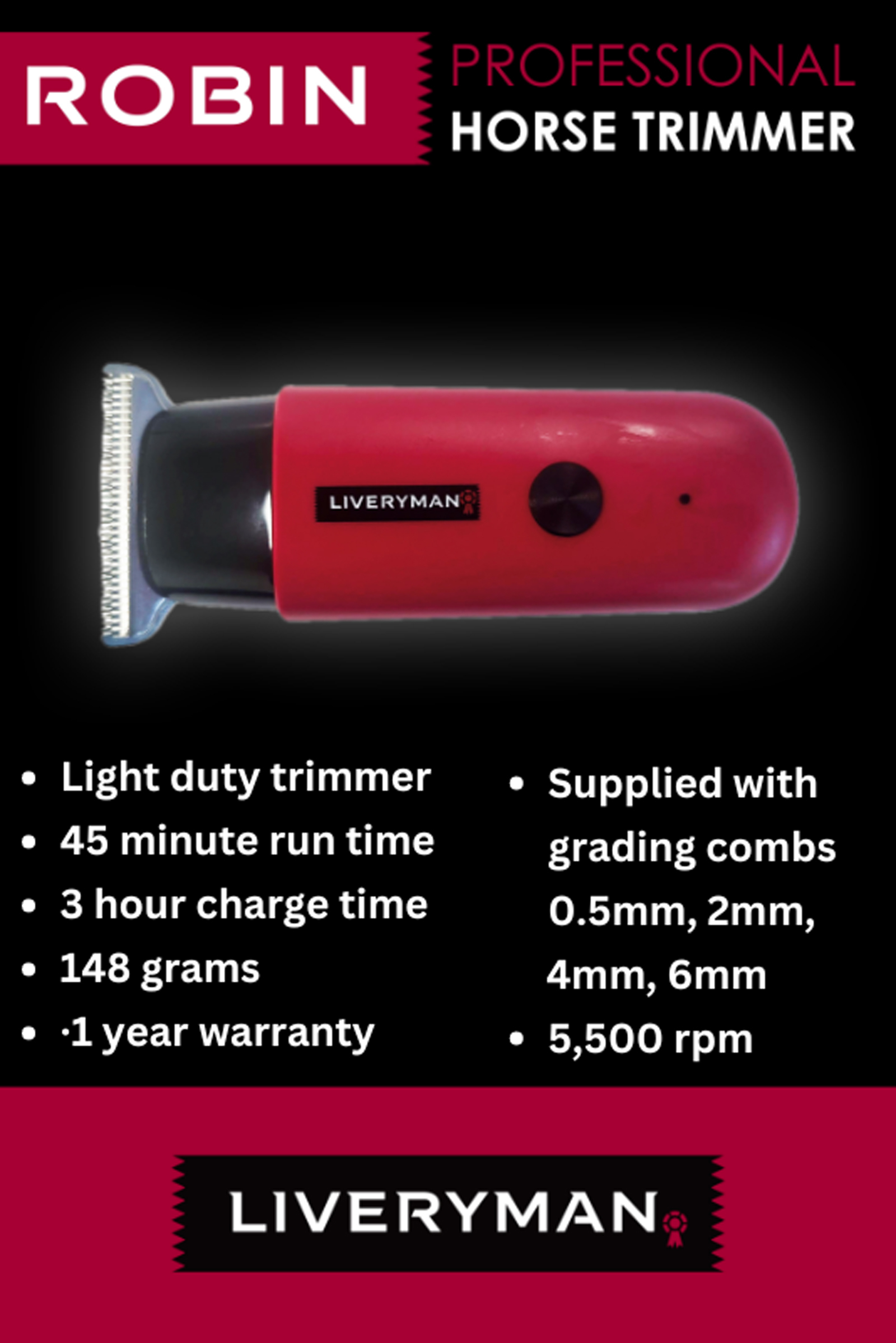 Liveryman Robin Equine Trimmer