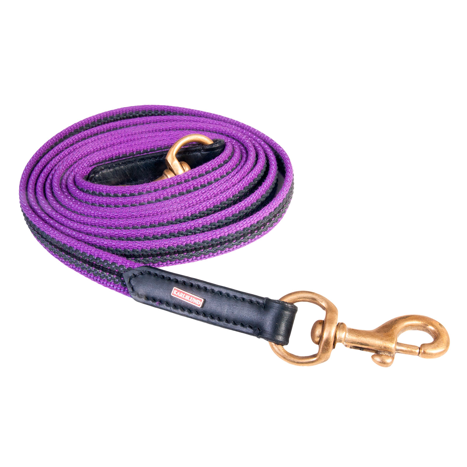 Purple/Brass Karlslund Woven rubber reins